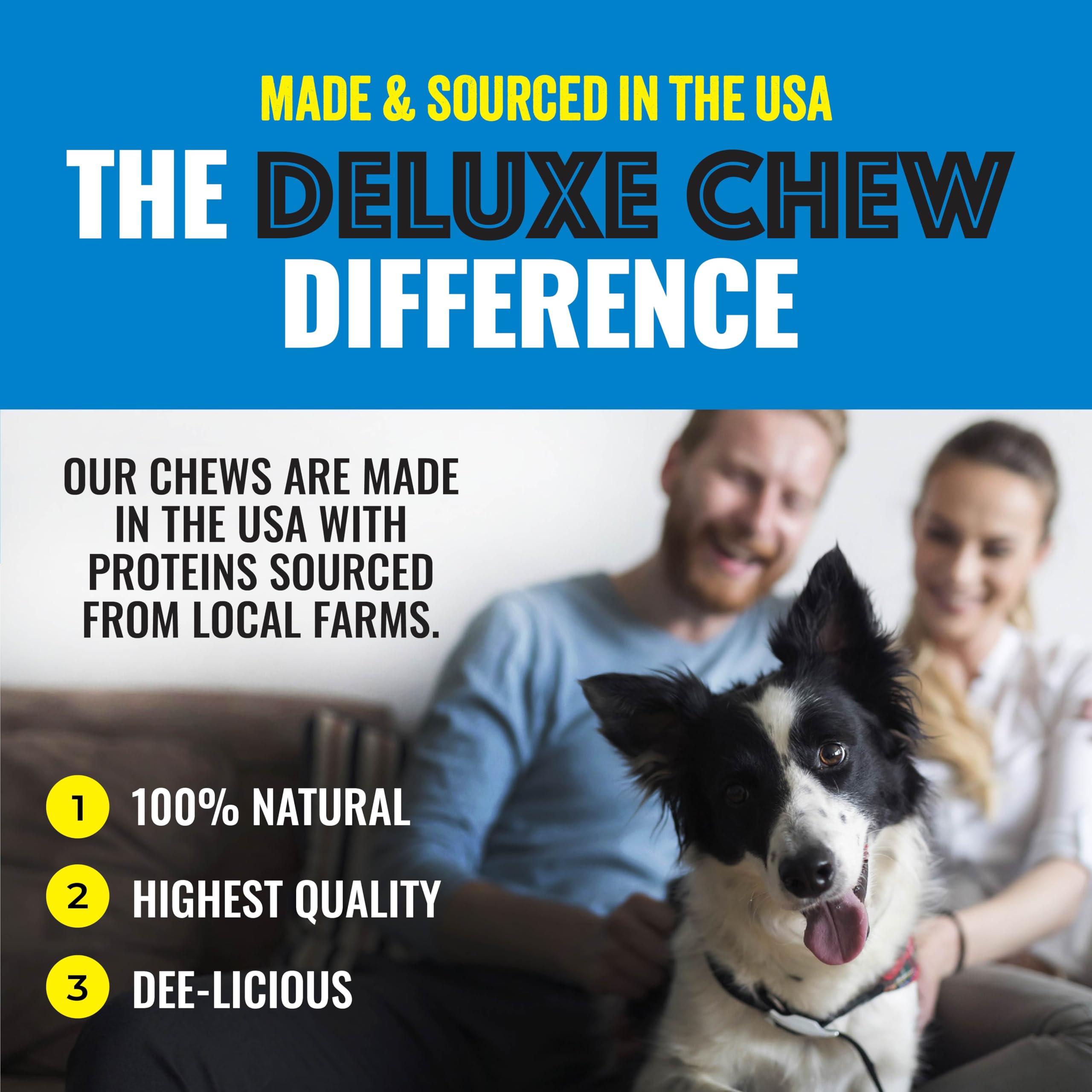 etta says! Deluxe Chews for Dogs - Lamb Dog Treats - Made and Sourced in The USA, Grain-Free, Easy to Digest, Wont Stain Carpet