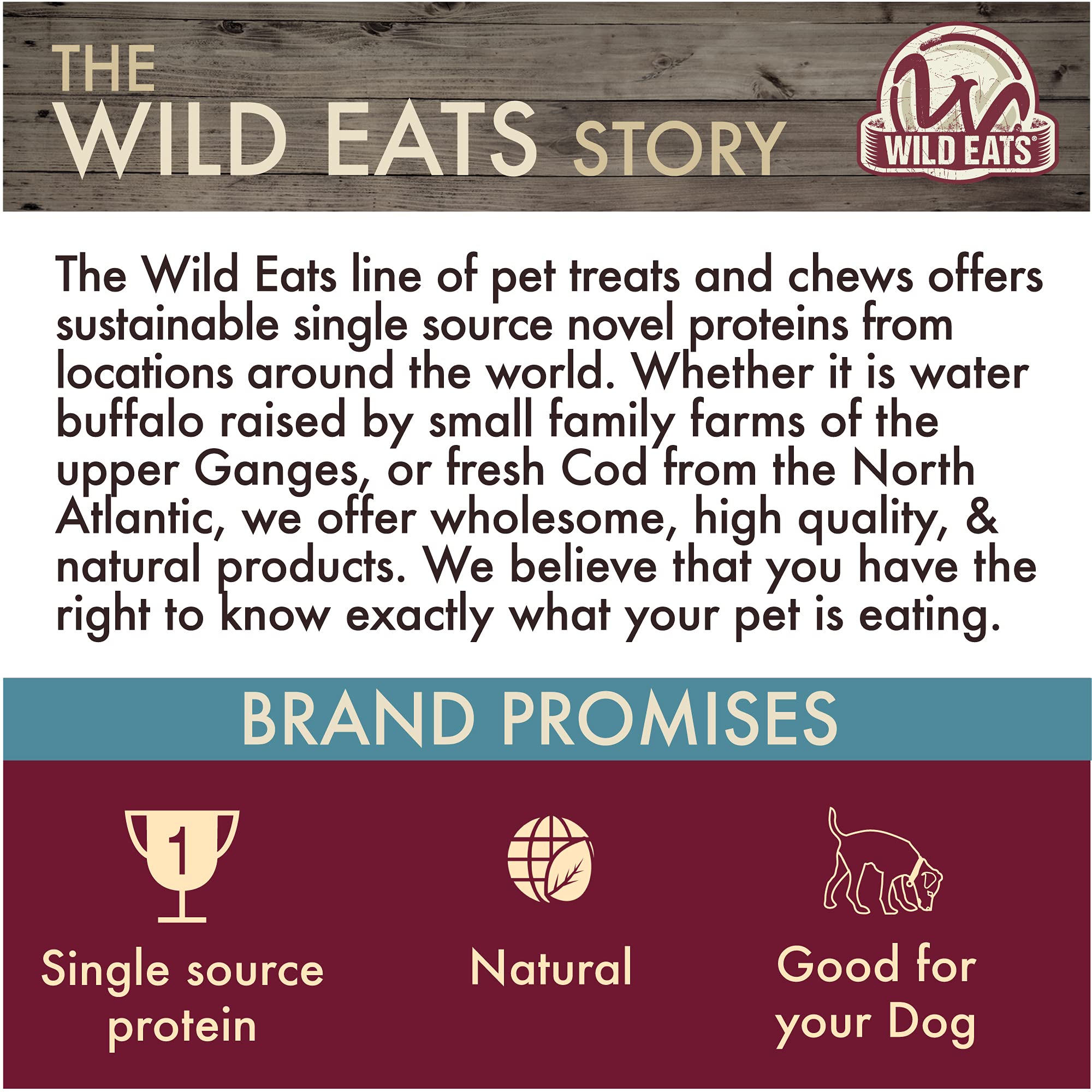 Wild Eats Water Buffalo Retriever 9 Inch Cheek Roll Dog Chews - 3 Pack (Healthy Alternative for Beef Rawhide for Dogs, Natural D