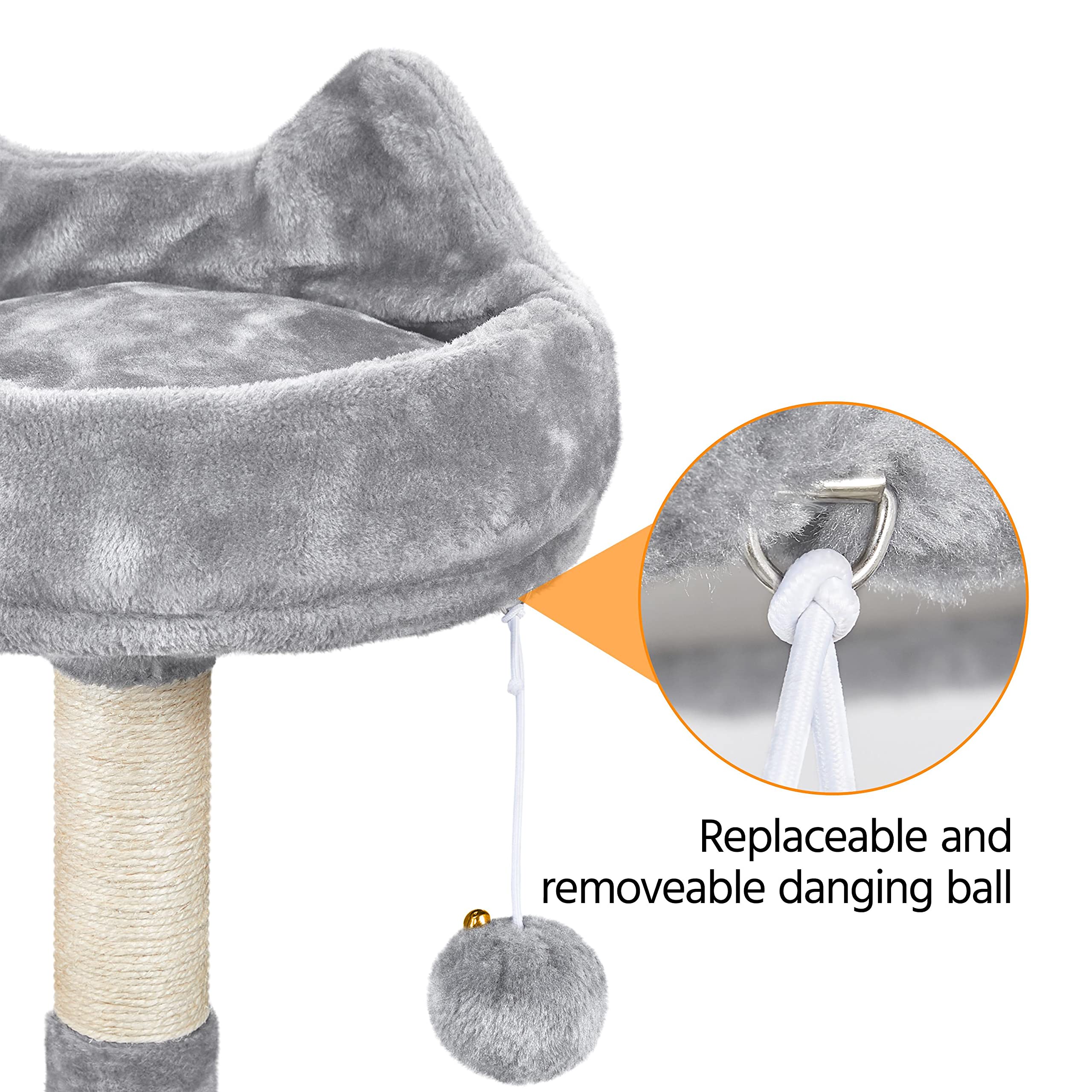 Yaheetech Large Cat Tree 76Inch, Multilevel Cat Tower With Perches Condos Scratching Posts For Indoor Cats, Light Gray