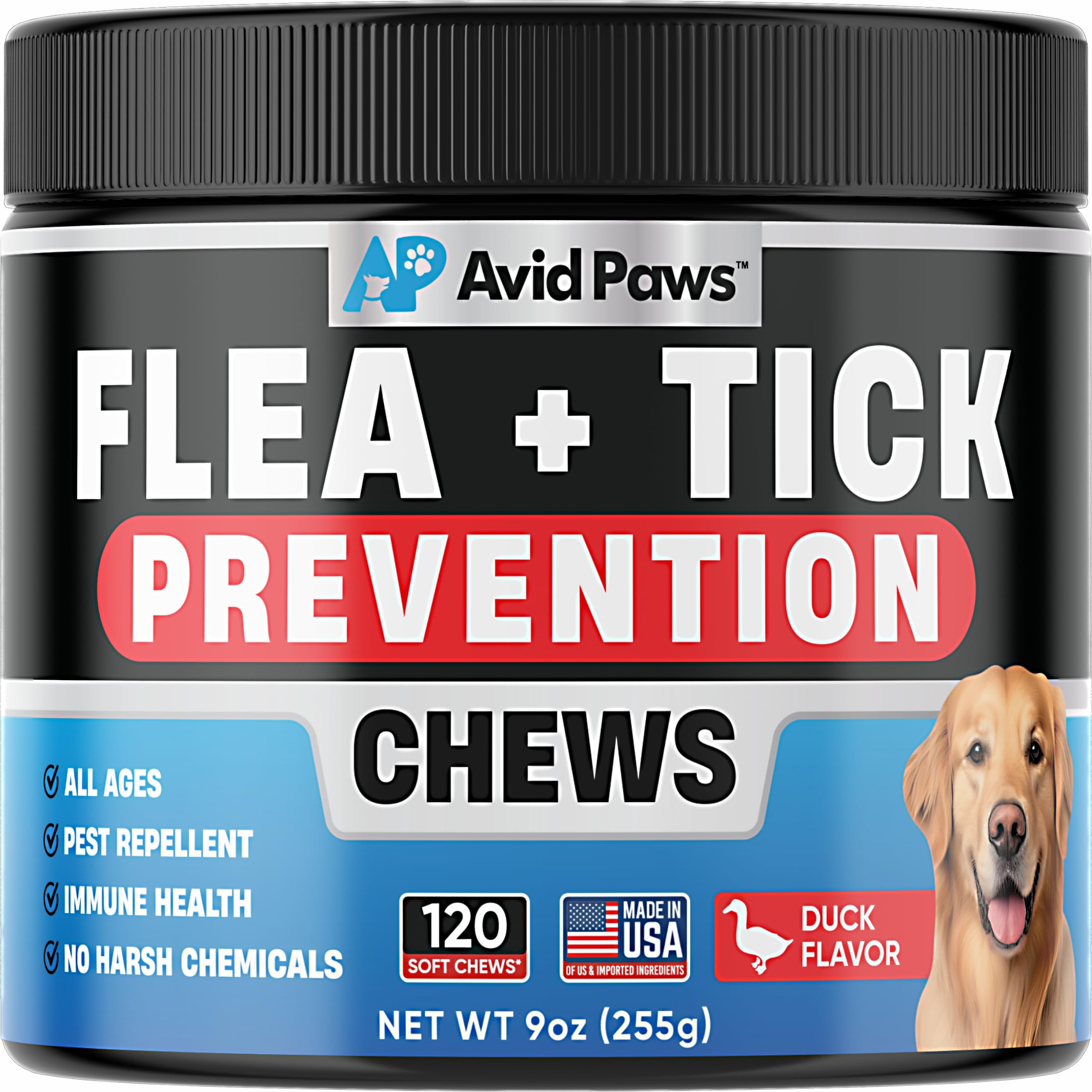 Natural Flea and Tick Prevention for Dogs - Dog Flea and Tick Treatment Chewable - Safe Flea Treatment Dogs of All Breeds & Ages