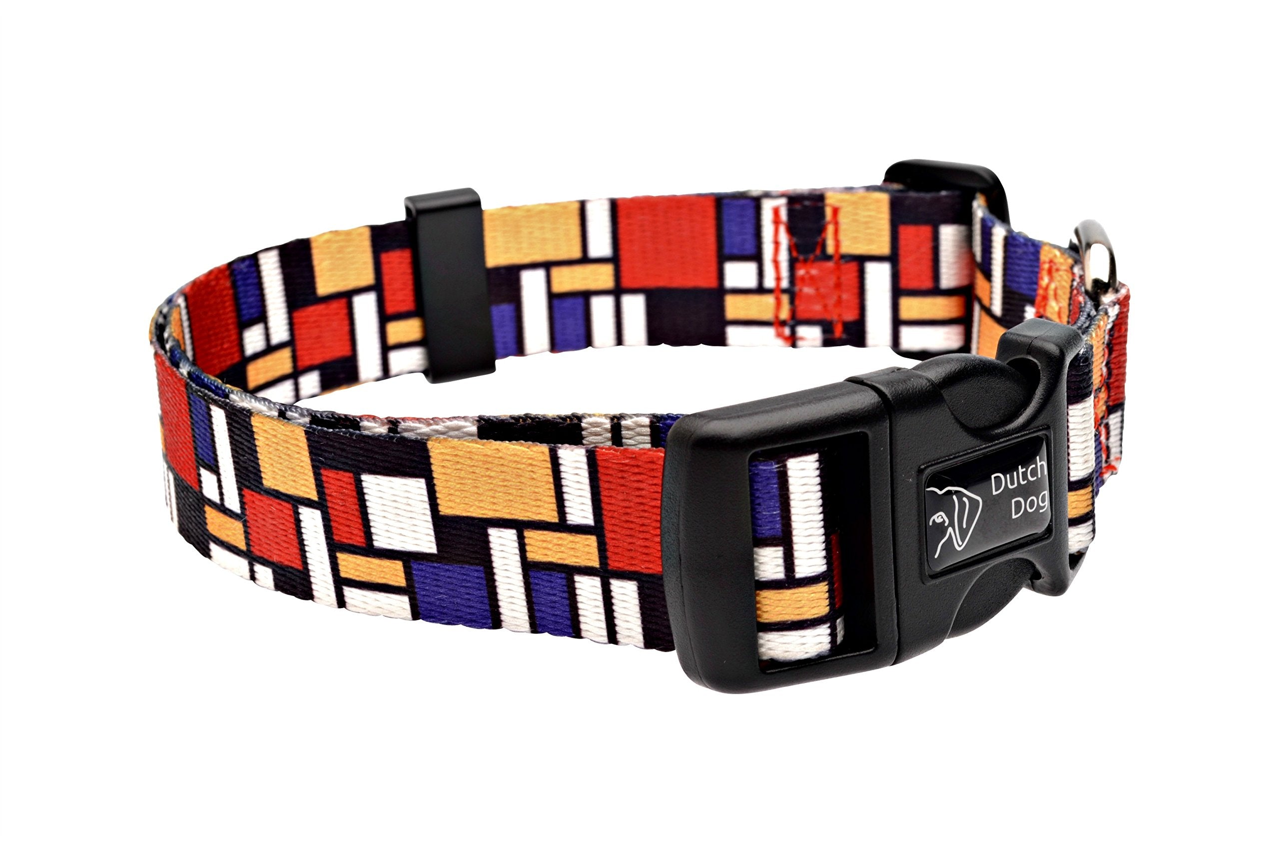 Dutch Dog Amsterdam Eco Friendly Mondrian Dog Collar, 15-20-Inch, Medium