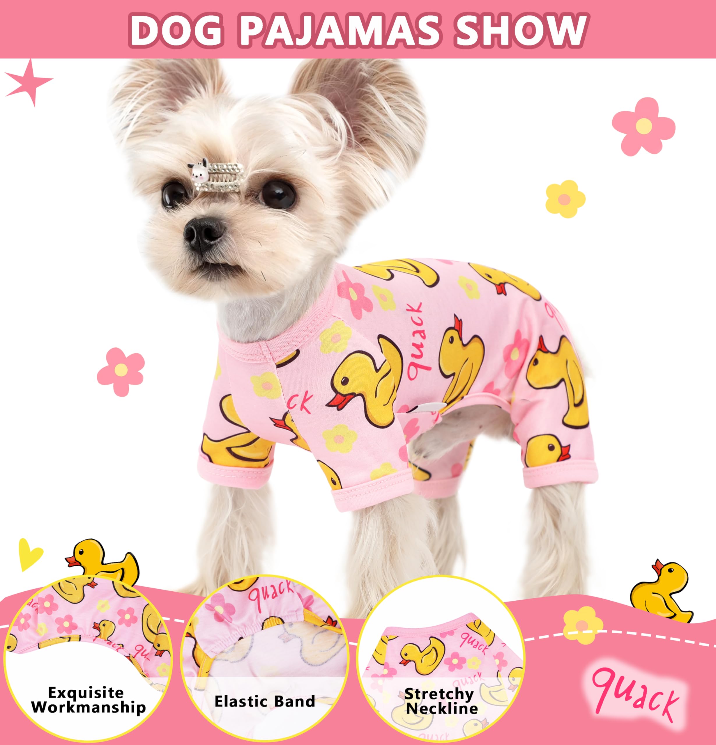 Dog Pajamas Summer Dog Clothes For Small Medium Dogs Boy Girl Doggie Pjs Cute Doggy Onesie Breathable Puppy Clothes Soft Stretch