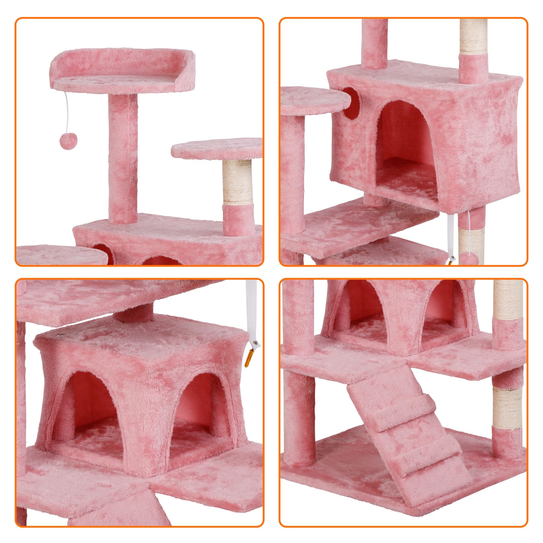 Nova Microdermabrasion 54 In Cat Tree Tower For Indoor Cats Multi-Level Cat Condo Cat Bed Furniture With Scratching Post Kittens