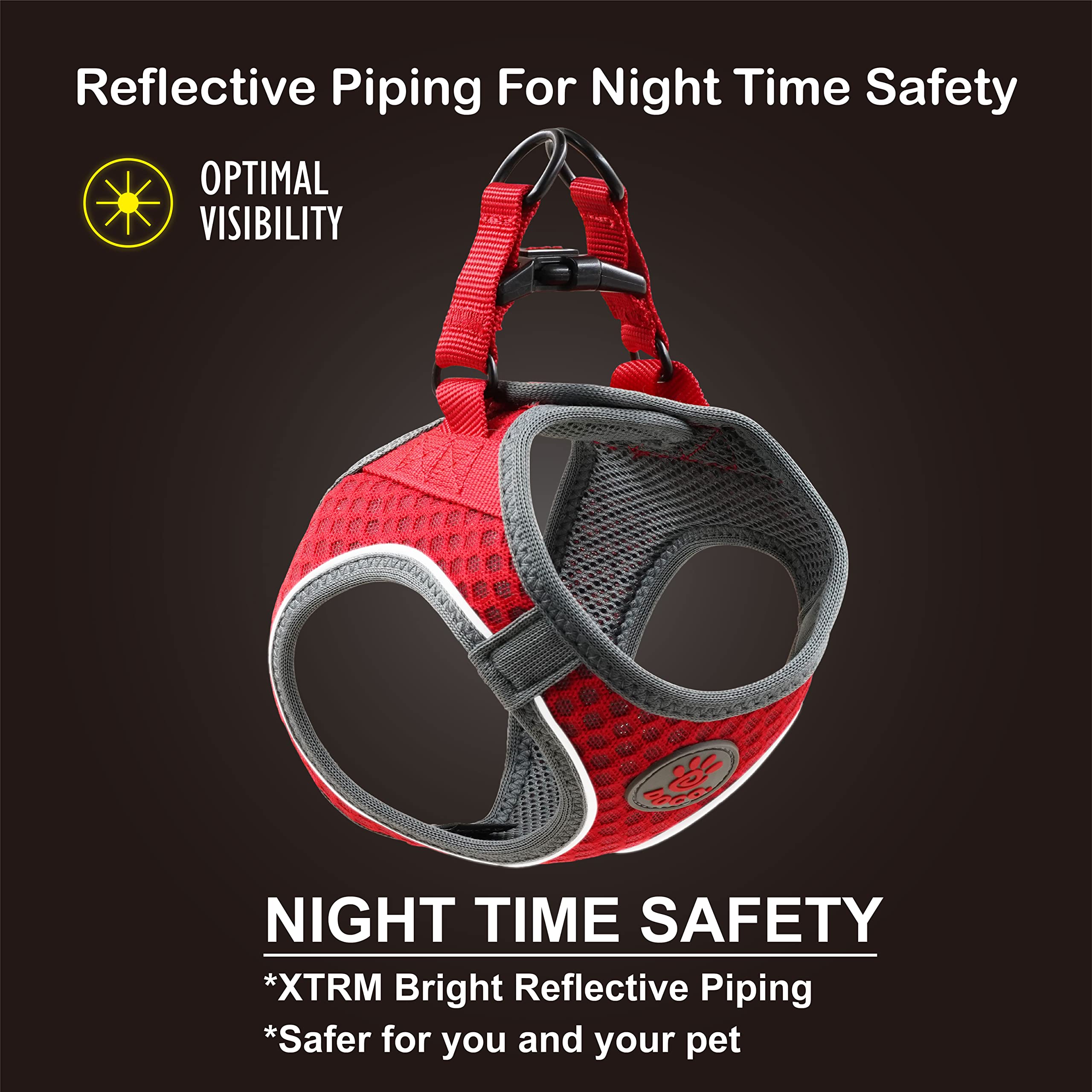 DOCO Dog Harness (Chest 14.5-15.5, Weight 6-10 lbs) Athletica Adjustable Heavy Duty No Choke Puppy Vest for Small Dogs Lightweig