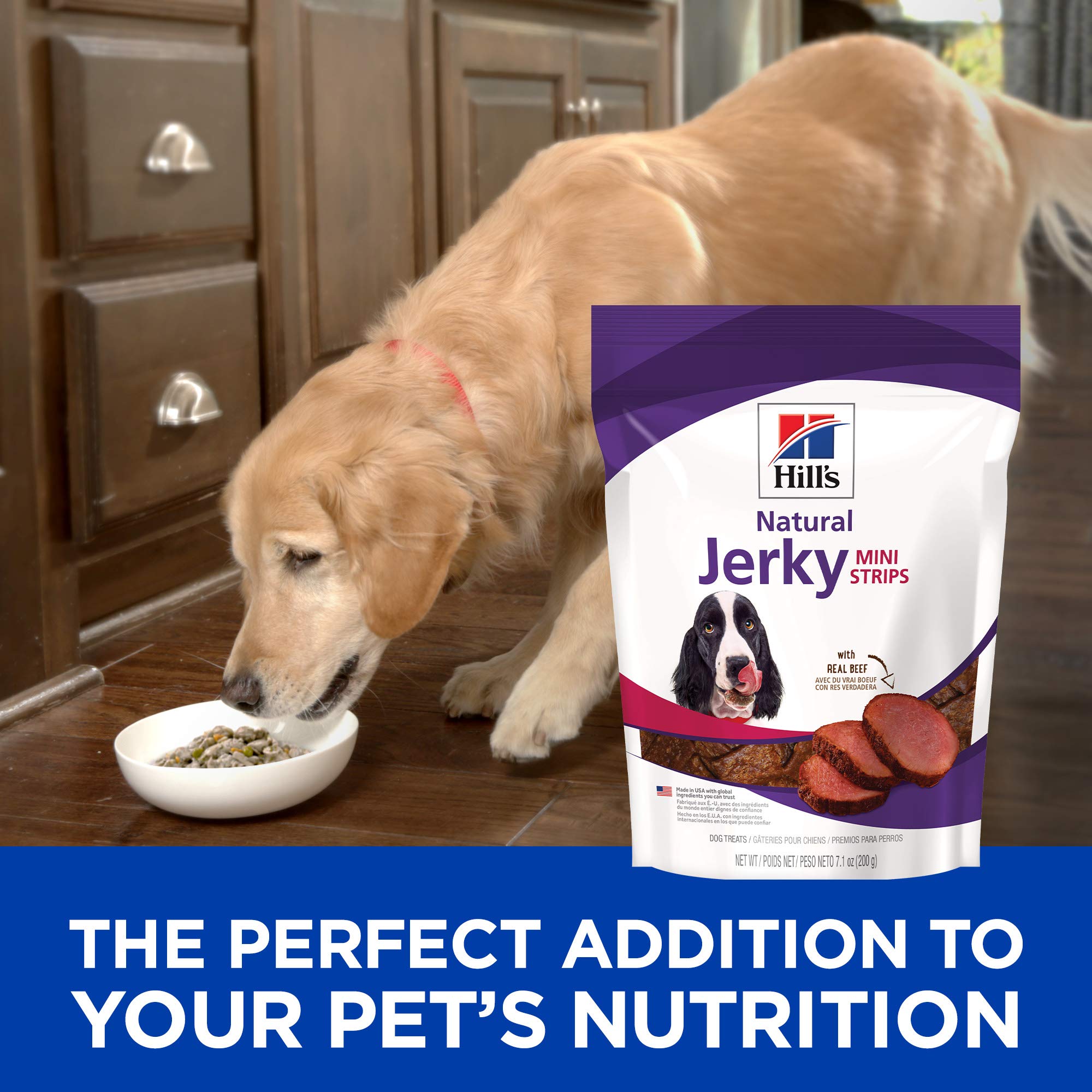 Hills Natural Jerky Strips, All Life Stages, Great Taste, Mini Dog Treats, Beef, 7.1 oz Bag