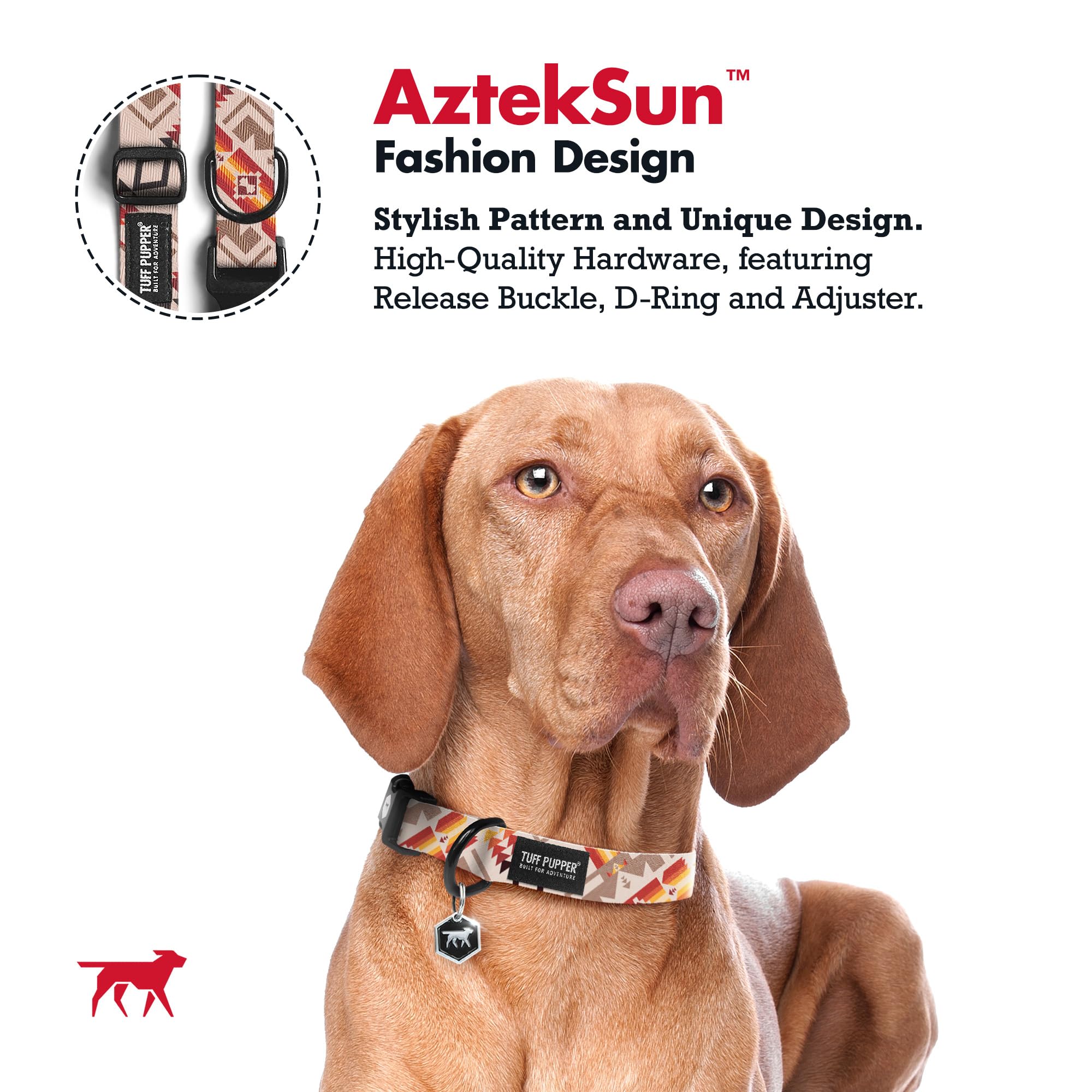 Tuff Pupper Premium Adjustable Dog Collar for Extra Large Dogs, Stylish Pattern Collars Designed in USA, Quick Release Buckle, A