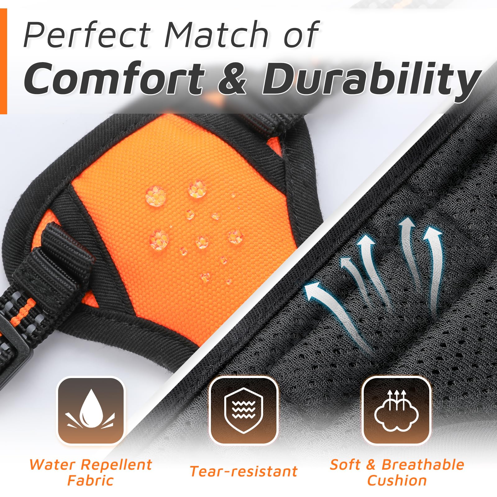 Eagloo Small Dog Harness No Pull, Service Vest With Reflective Strips And Control Handle, Adjustable And Comfortable For Easy Walking, No Choke Pet Harness With 2 Metal Rings, Orange, Xs