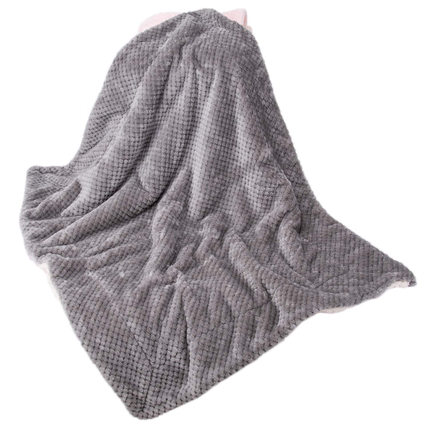 Dw-Flint Gray Plush Fleece Receiving Blanket For Dog, Cat, Couch, Sofa, Travel And Outdoor, Camping (32' X 40')