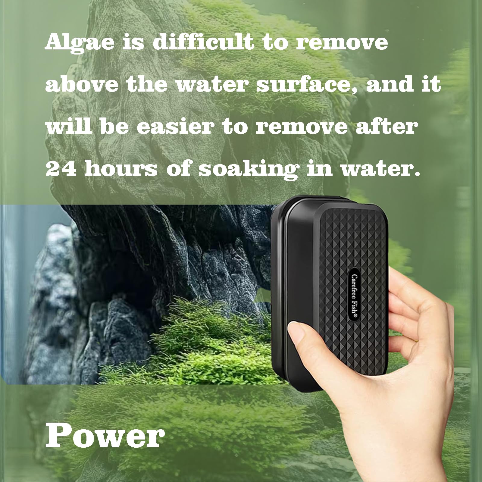 Carefree Fish Aquarium Small Magnetic Cleaner Plus for Acrylic and Glass Fish Tank Magnet Brush Algae Scrapers (Magnetic Reinfor