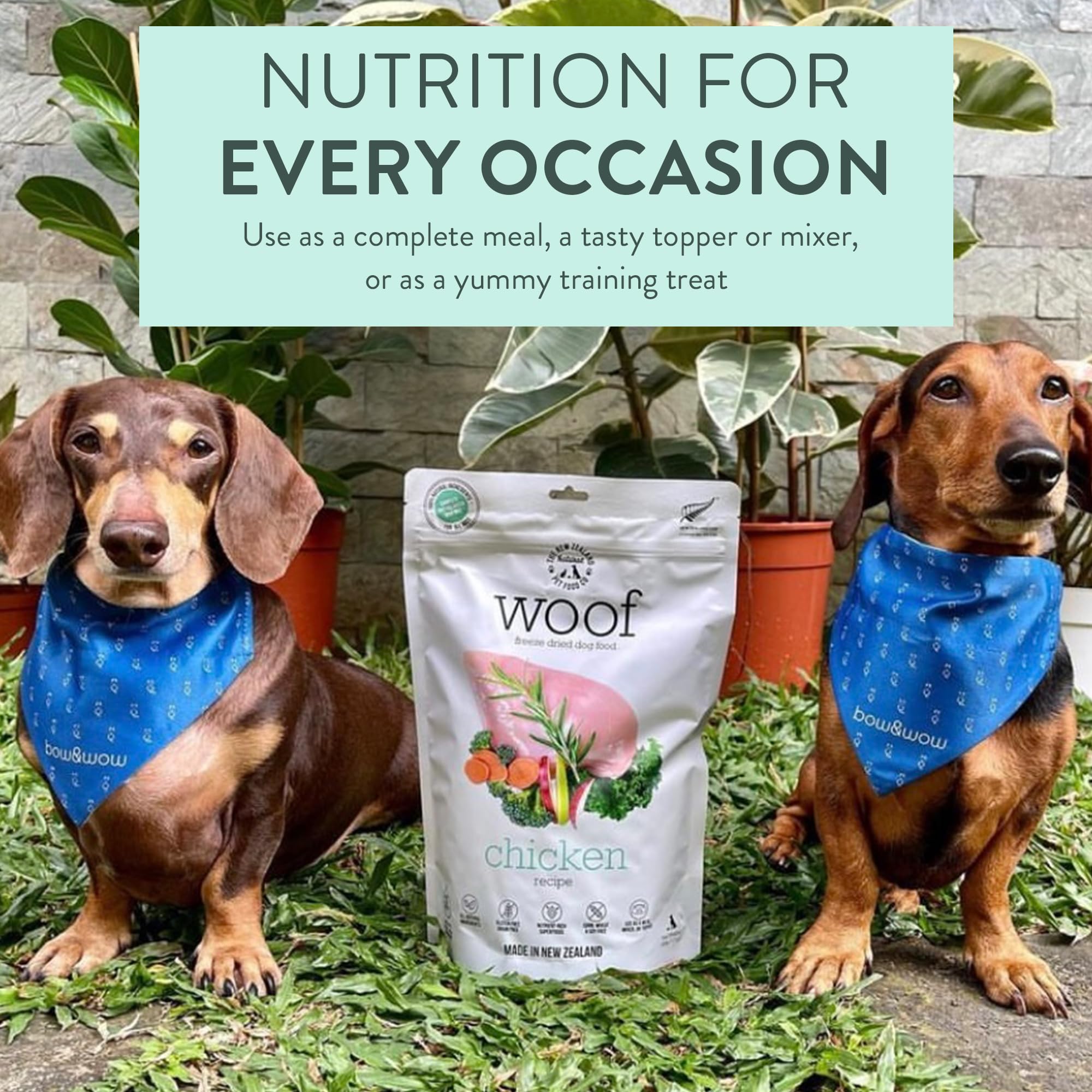 The New Zealand Natural Pet Food Co. WOOF Freeze Dried Dog Food - Chicken Recipe, High Protein Dog Treats & Snacks, Dog Food Top