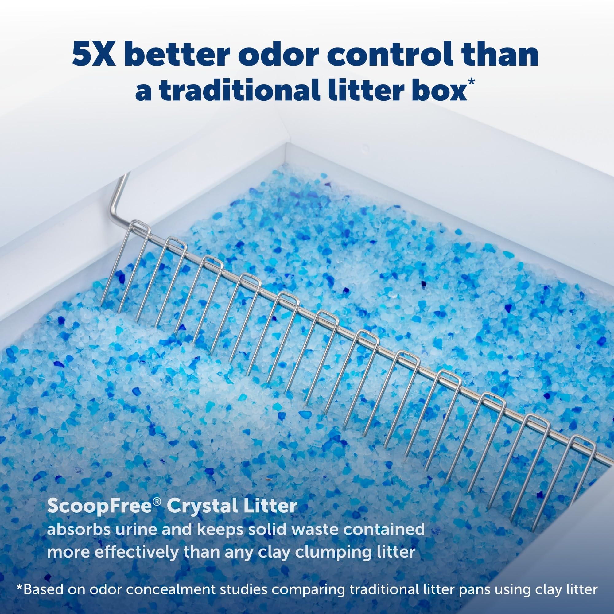 Official Petsafe Scoopfree Stainless Steel Reusable Tray - Includes 4.3 Lb. Of Premium Non-Clumping Crystal Cat Litter, Fresh Sc