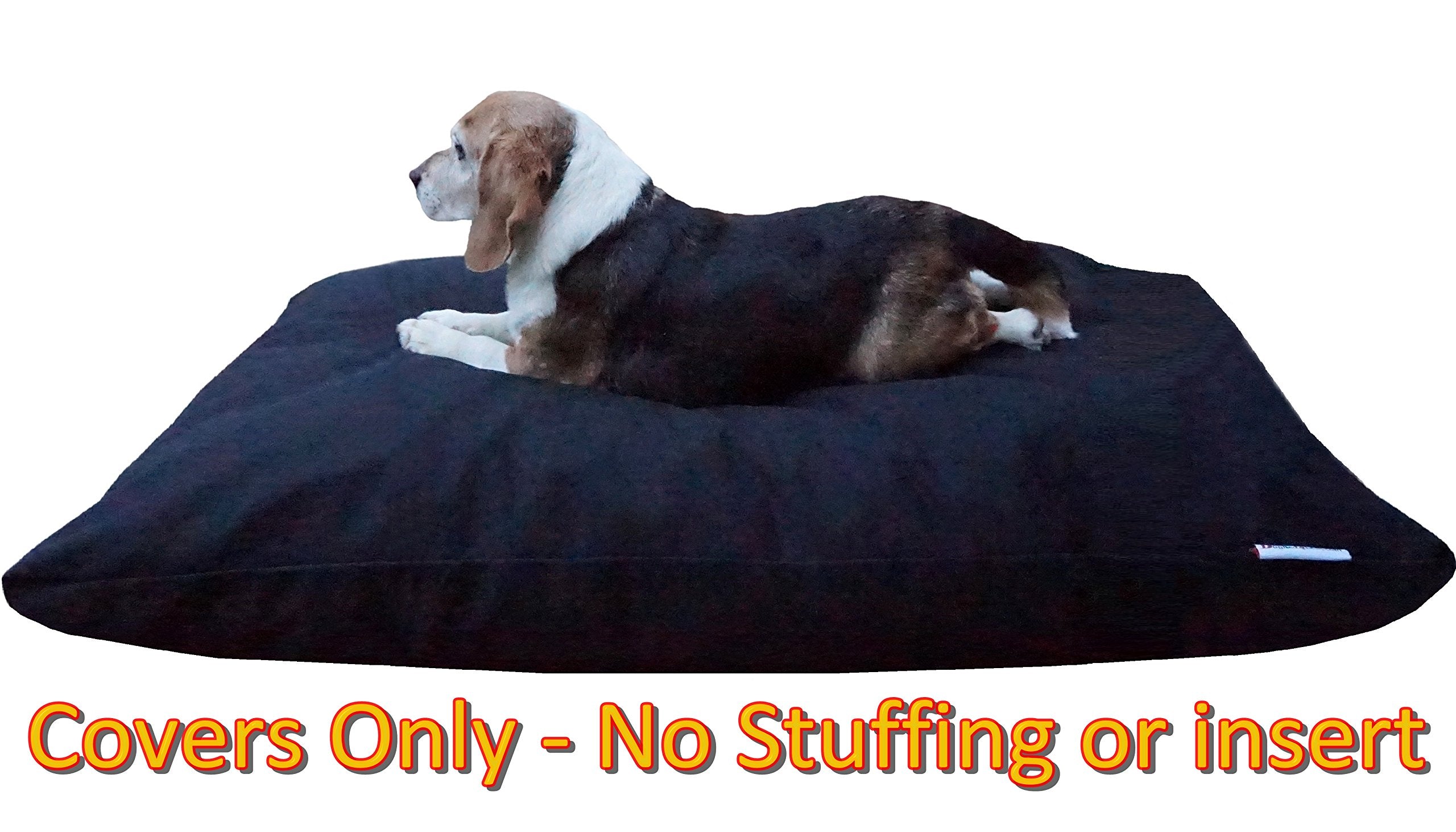 Dogbed4less Do It Yourself DIY Pet Bed Pillow Duvet Canvas Cover + Waterproof Internal case for Dog/Cat at Large 48X29 Black Color - Covers only -Like New