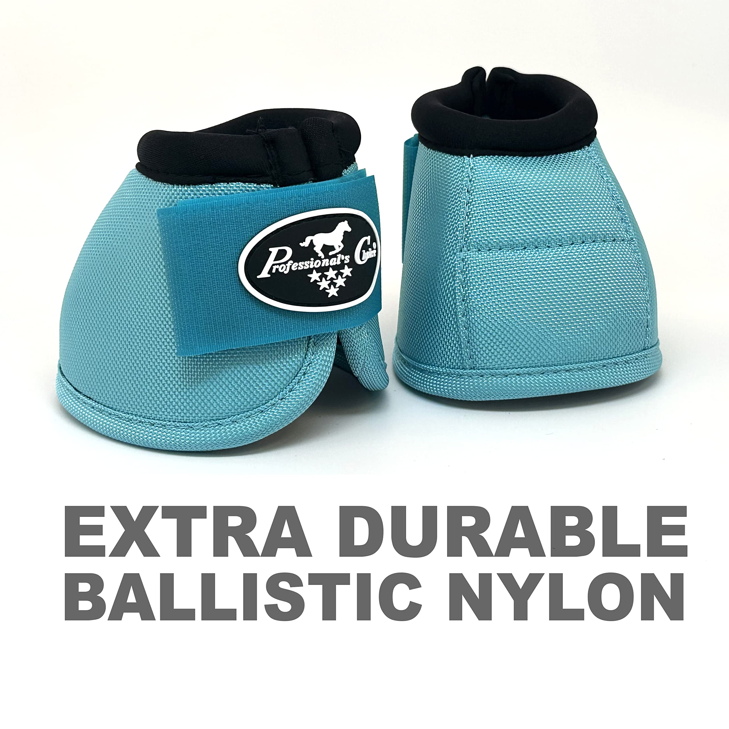 Professionals Choice Equine Ballistic Hoof Overreach Bell Boot, Pair (Large, Turquoise)