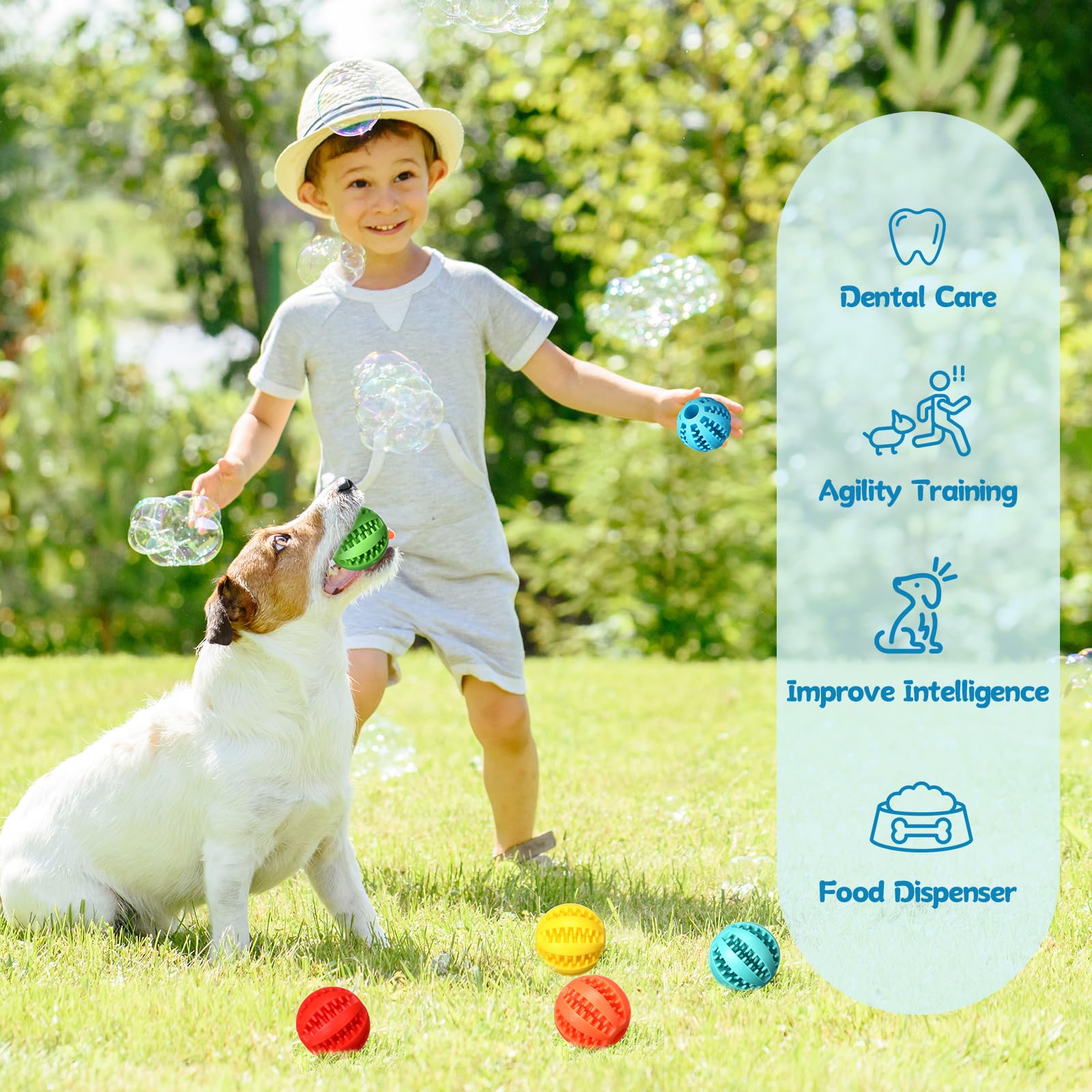 Suilung 12 Pcs Dog Treat Toy Balls Bulk Interactive Dog Puzzle Toys Dispensing Puppy Balls for Teething Chew Enrichment for Bore