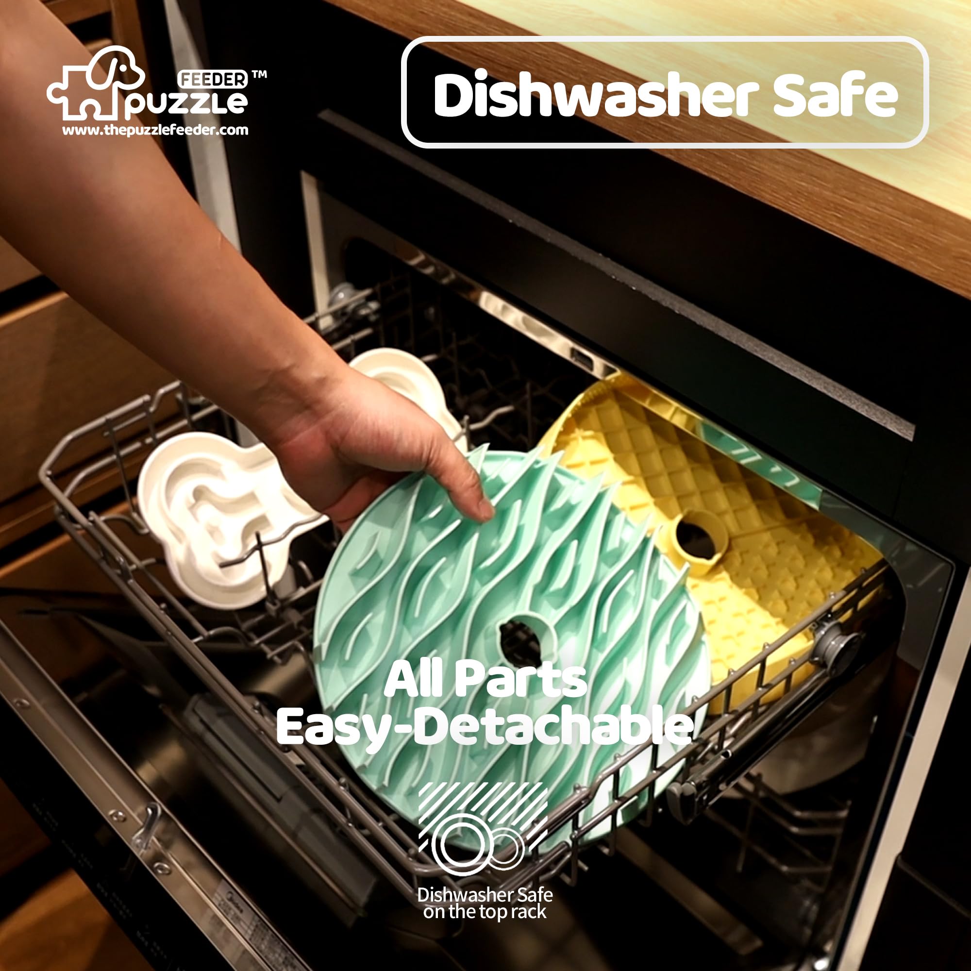 Puzzle Feeder Insert, Transform Your Dog'S Bowl To Slow Feeder, 6 Cup 9.8 Inch Yellow