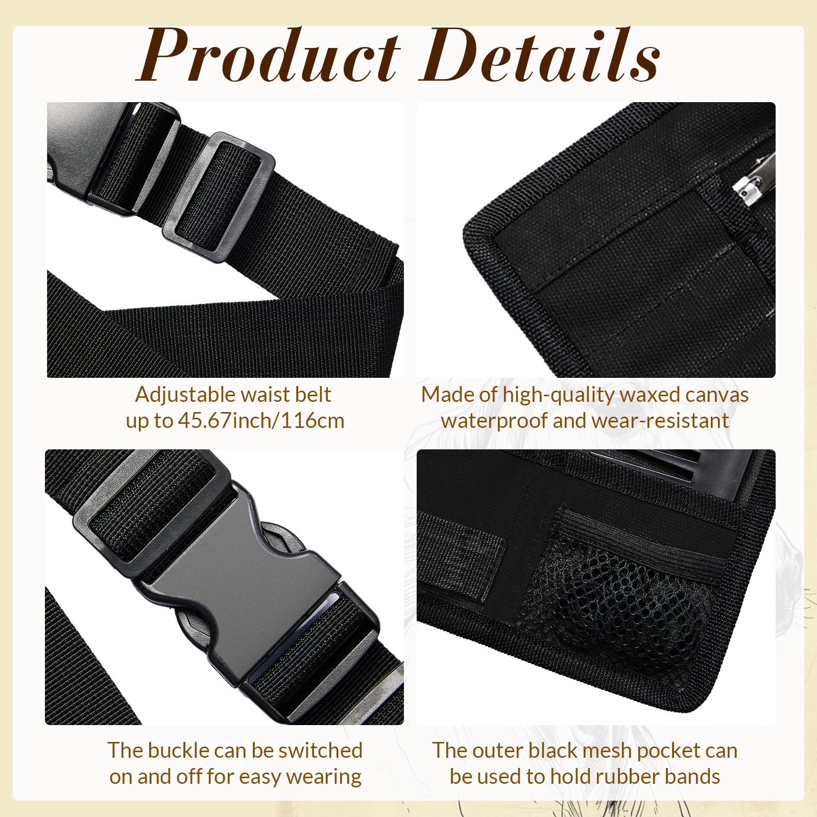 Cosblank 9 Pcs Horse Braiding Kit With Belt Mane Horse Braiding Kit Include Removable Belt With Rug Hook Pin Brush Thread Cutter