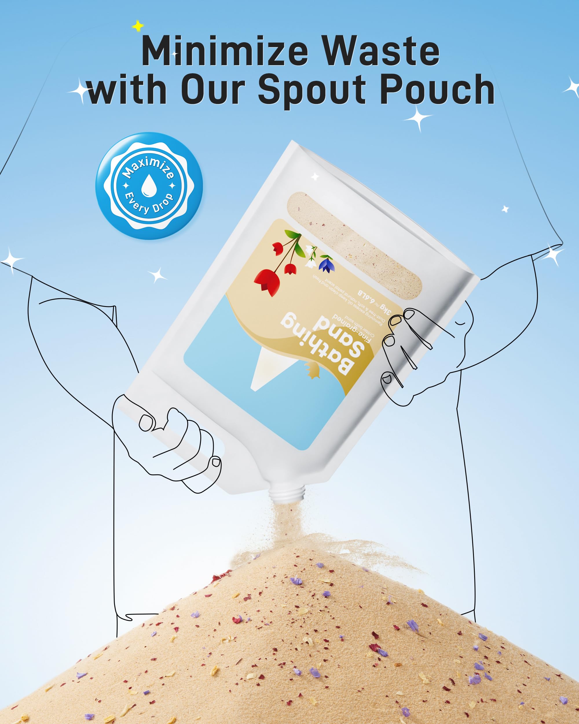 Bucatstate Hamster Sand, No-Dust 6.6Lb Chinchilla Dust Bath With Pour Spout, 100% Natural Desert Bathing Sand For Syrian Hamster