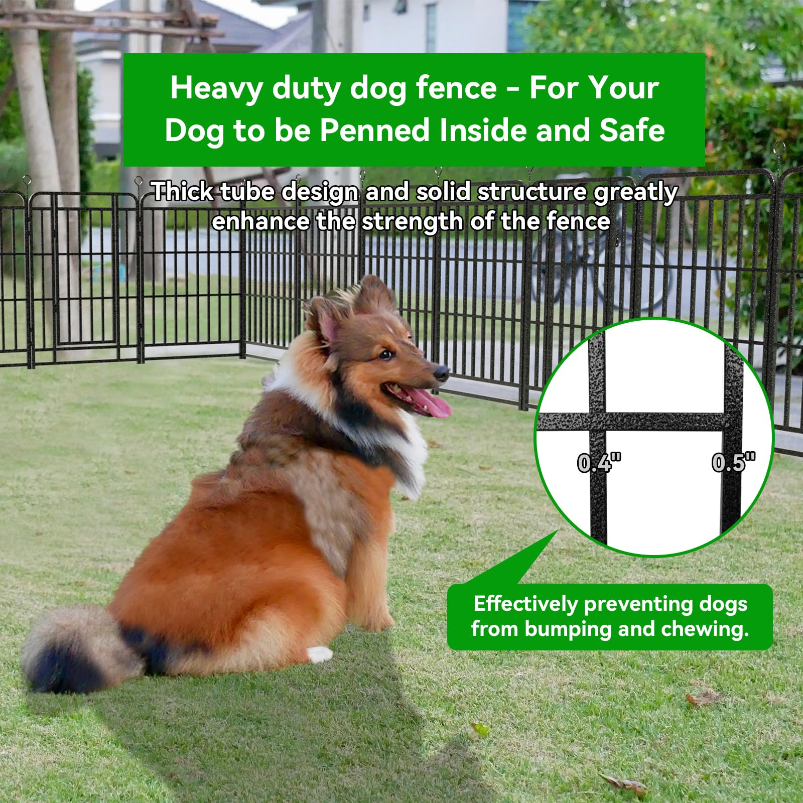 Kfvigoho Dog Playpen Outdoor 12 Panels Heavy Duty Dog Fence 40'' Height With Thick Pipe Anti-Rust With Doors Portable For Rv Cam