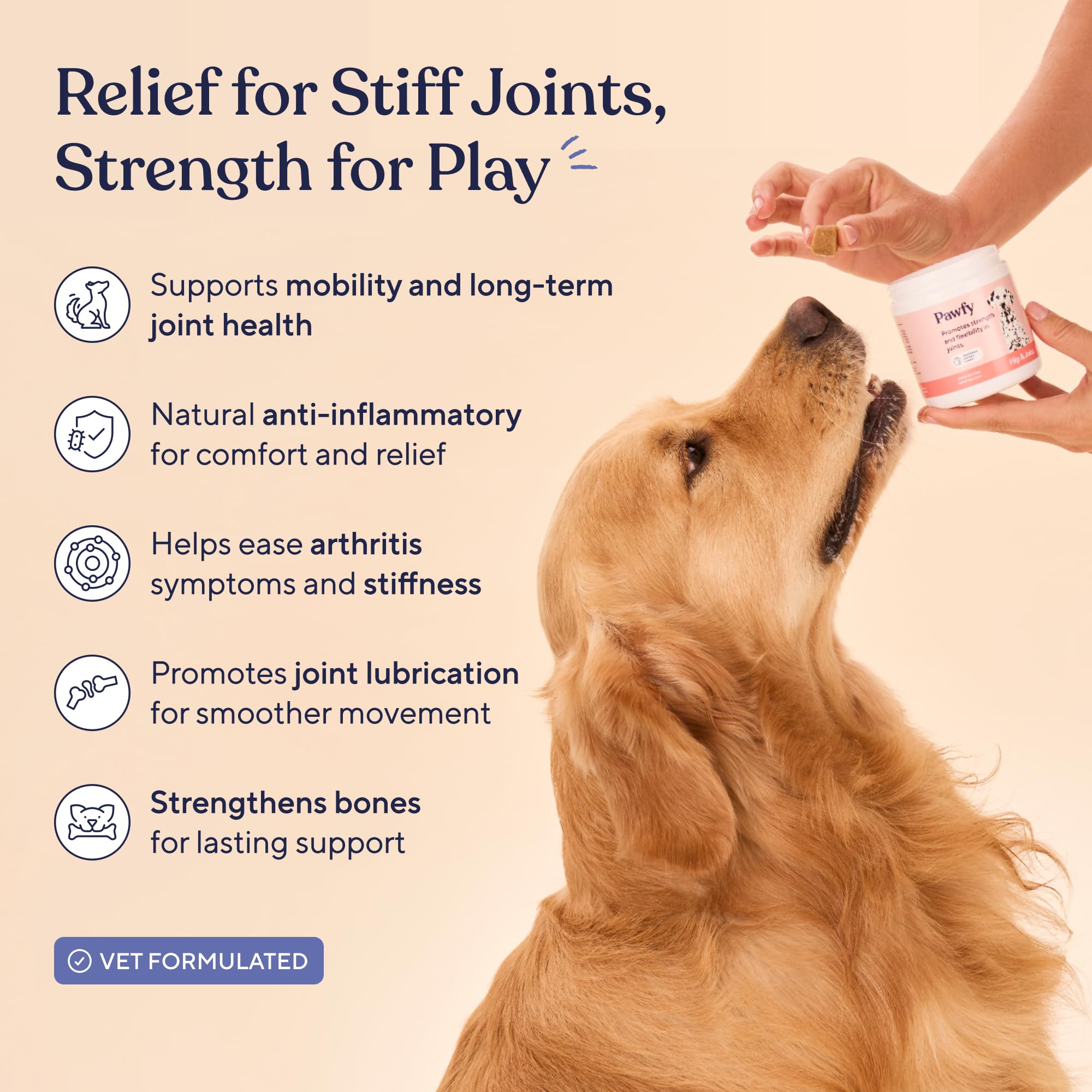 Pawfy Dog Hip & Joint Soft Chews - Total Joint Care with Glucosamine & Chondroitin - 4 Ounce (Pack of 1)