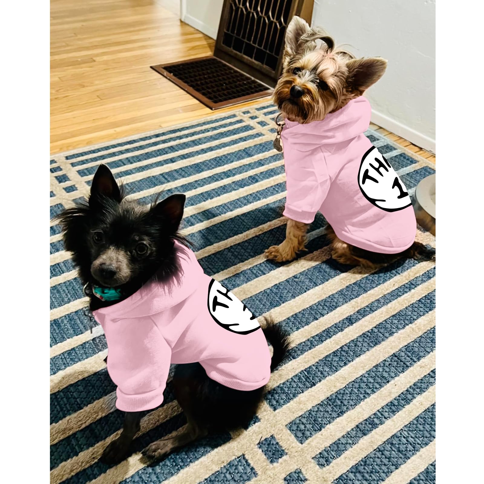 Cayxatiu Dog Hoodie Pet Clothes For Small Dogs Thing 1 Printed Hoodies Medium Puppy Hooded Sweatshirt Pullover Outfit(Pink,Xl)