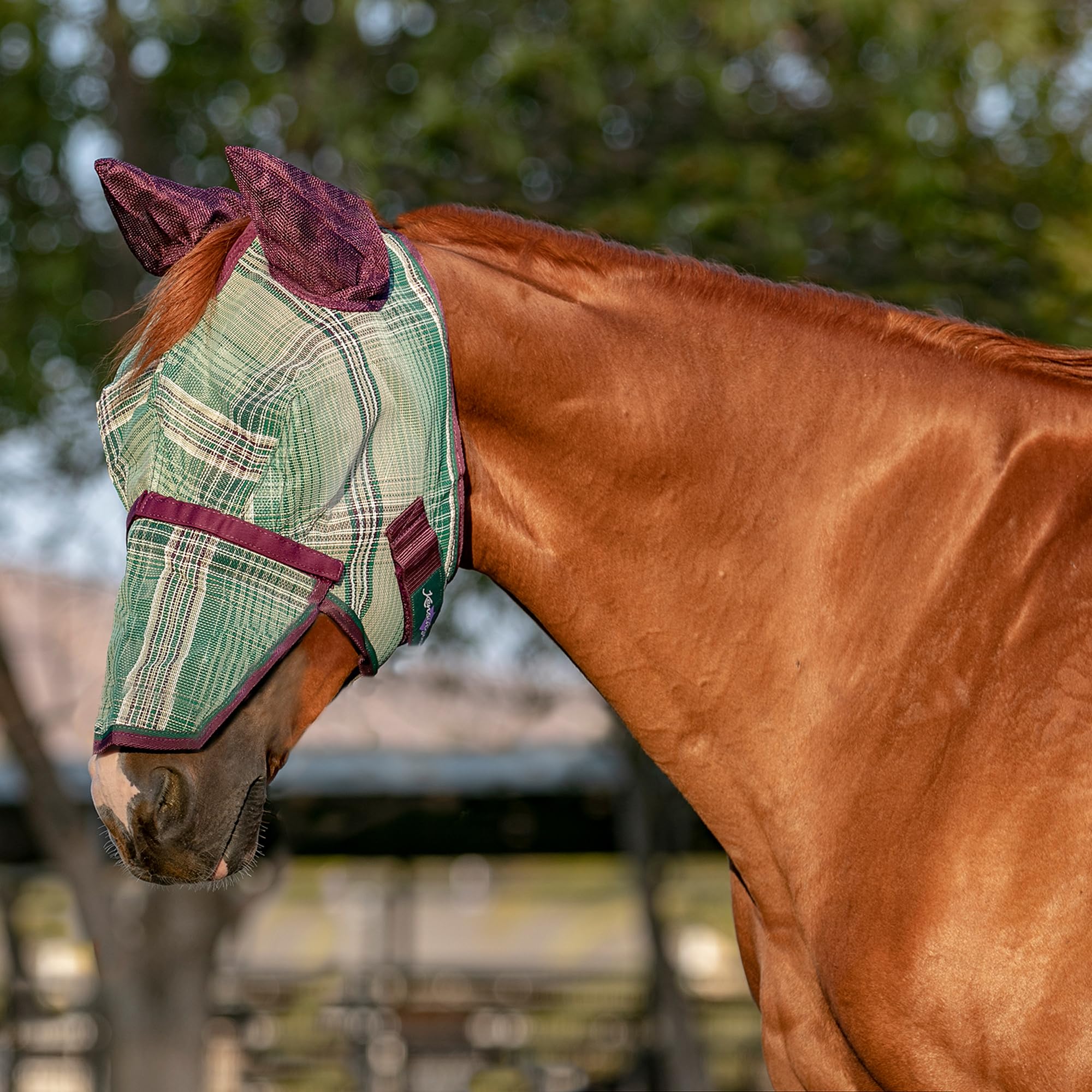 Kensington Signature Fly Mask w/Removable Nose, Soft Mesh Ears & Forelock Opening Size: XL-Lrg.Horse Color: 2019 - Imperial Jade