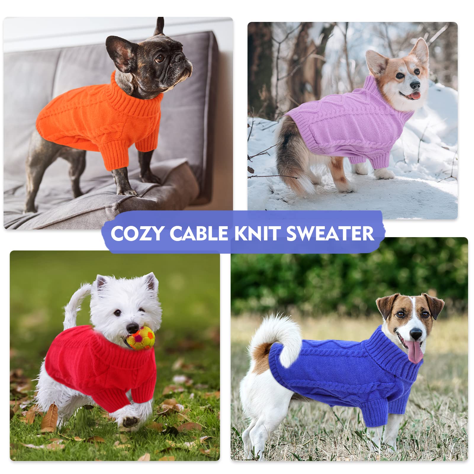 Queenmore Xxl Large Dog Winter Clothes - Warm Turtleneck Knitted Sweaters For Pitbull Doberman Dogs, Males & Females, Red, 2Xl