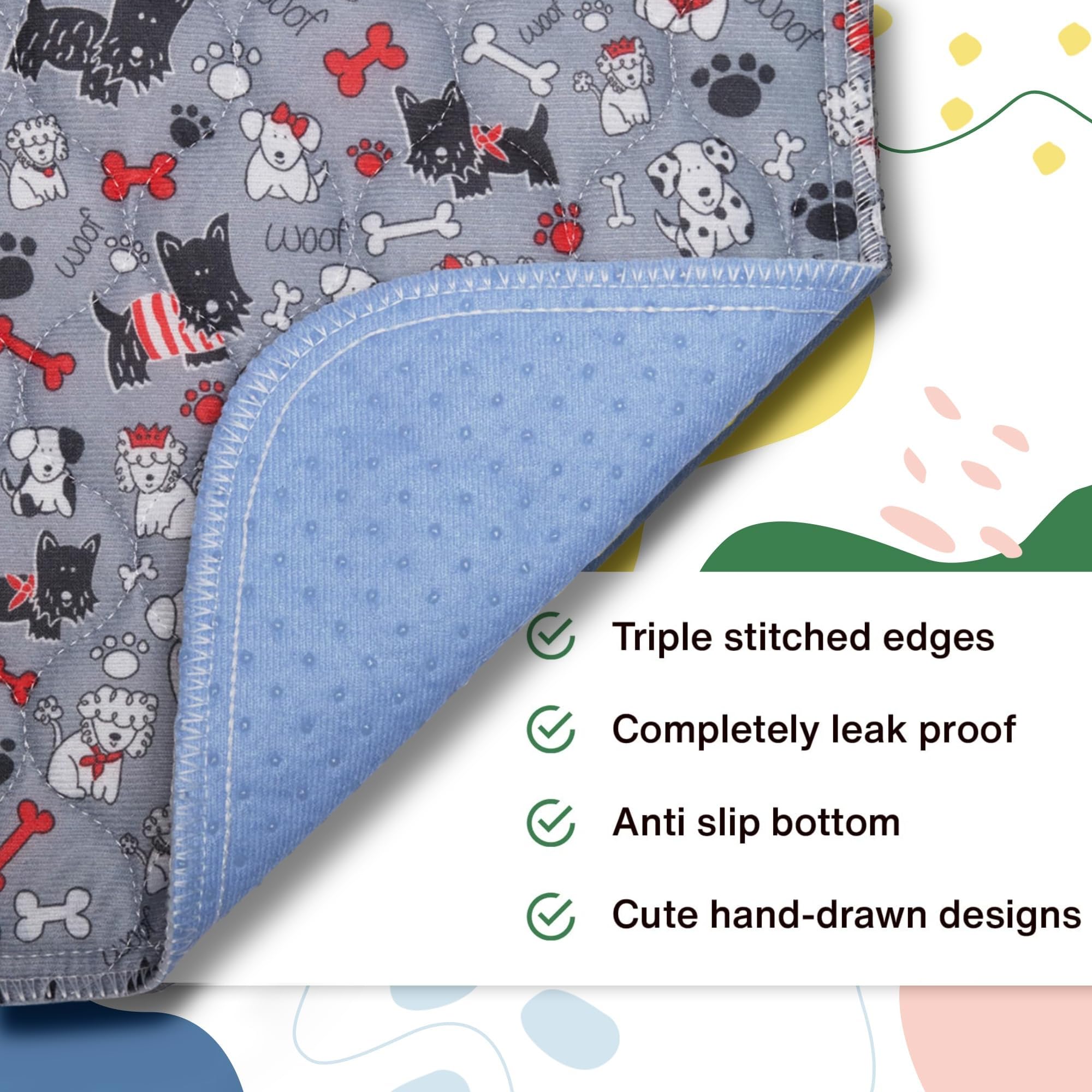 Caldwell 'S Pet Supply Co. Potty Pads, Washable Pee Pads For Dogs, Reusable Pee Pads For Dogs, Puppy Potty Mat, Whelping Rug, Re