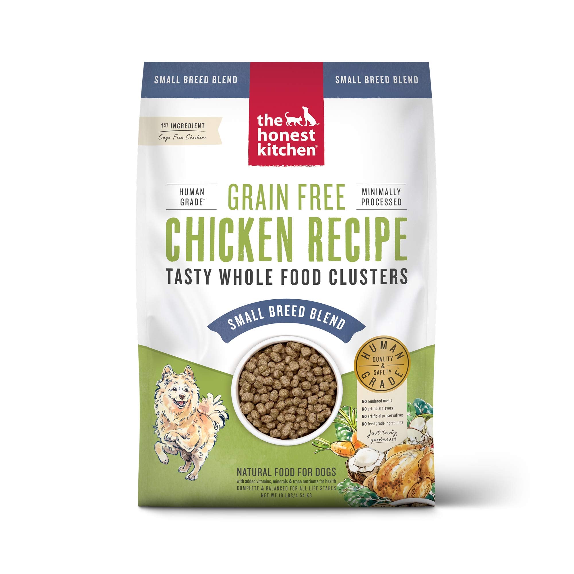 The Honest Kitchen Whole Food clusters Small Breed grain Free chicken Dry Dog Food 10 lb Bag