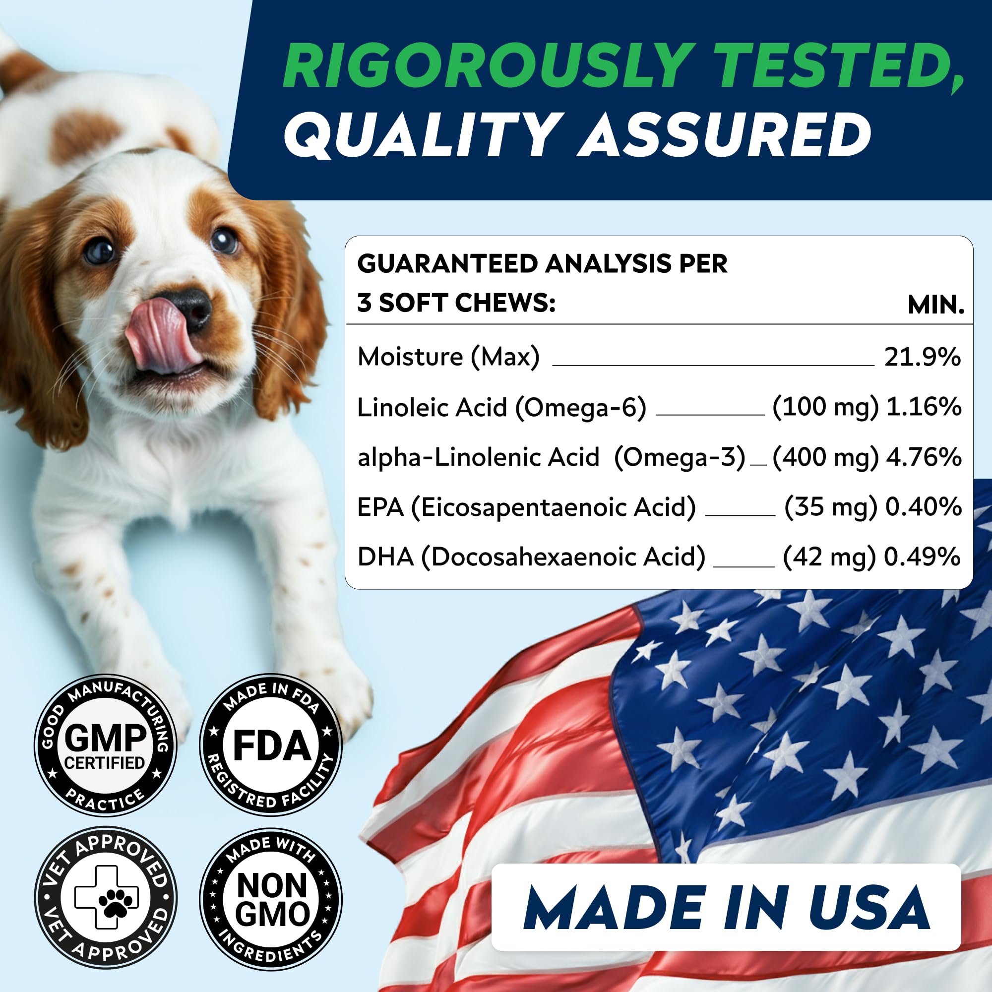 StrellaLab Omega 3 for Dogs - (540Ct) Fish Oil Treats - Allergy & Itch Relief Skin & Coat Supplement - Dry Itchy Skin, Anti Shed