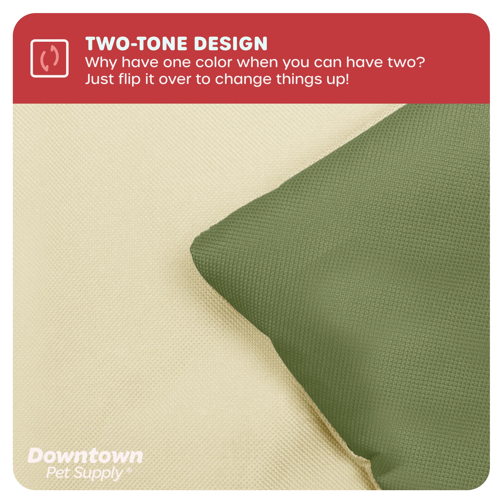 Downtown Pet Supply Dog Crate Pad, 35'' X 22'' - Waterproof, Ripstop Nylon Dog Crate Mat Chew Proof And Machine Washable - Olive