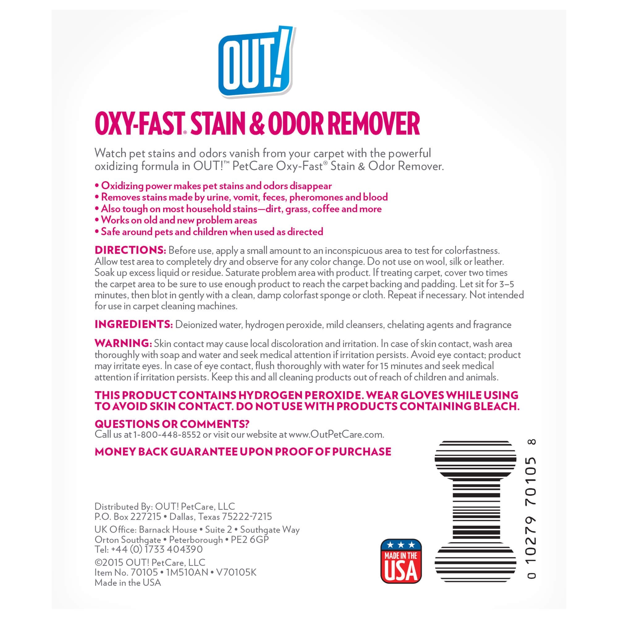 Out! Oxy Stain And Odor Remover, 32 Oz.