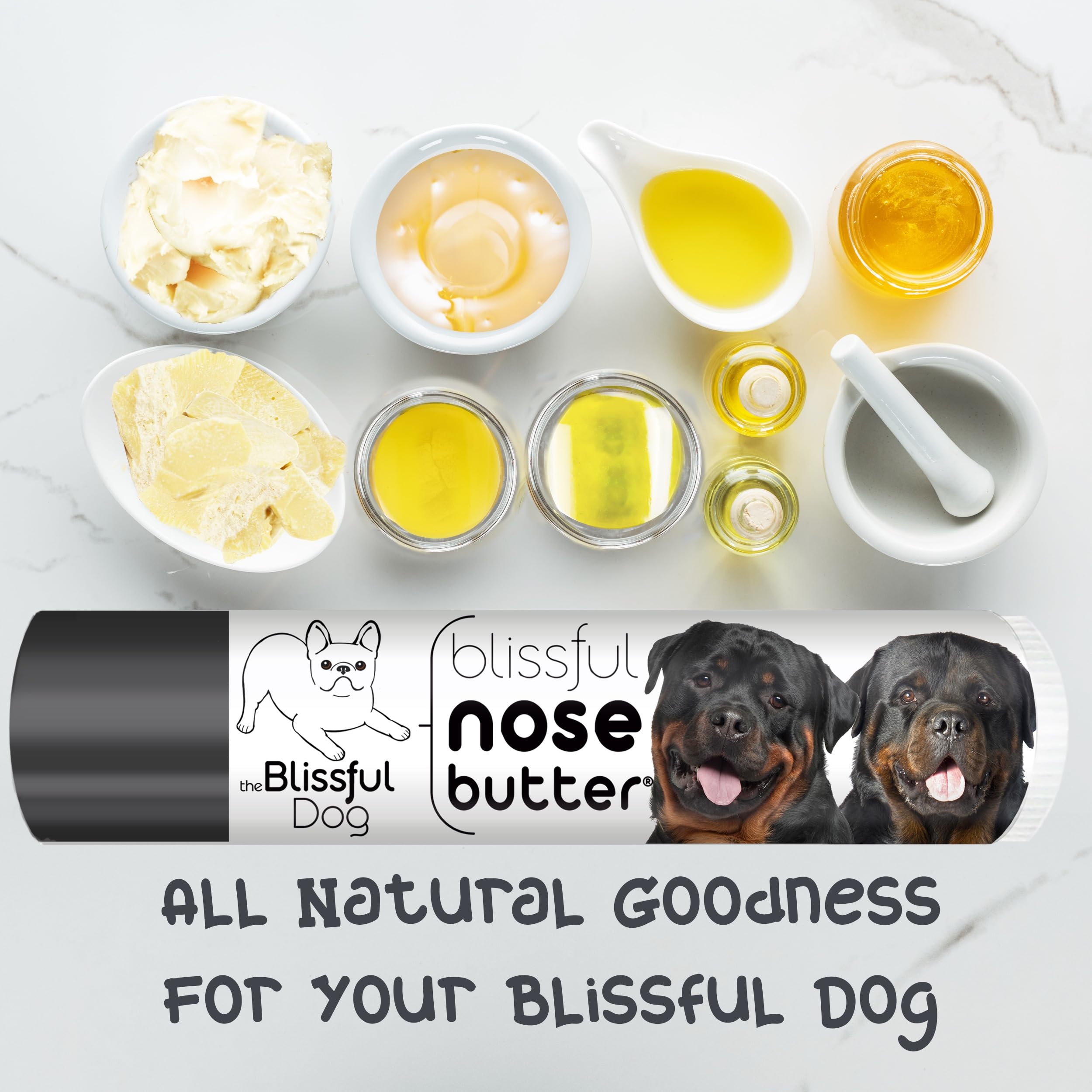 The Blissful Dog Rottweiler Unscented Nose Butter - Dog Nose Butter, 0.15 Ounce