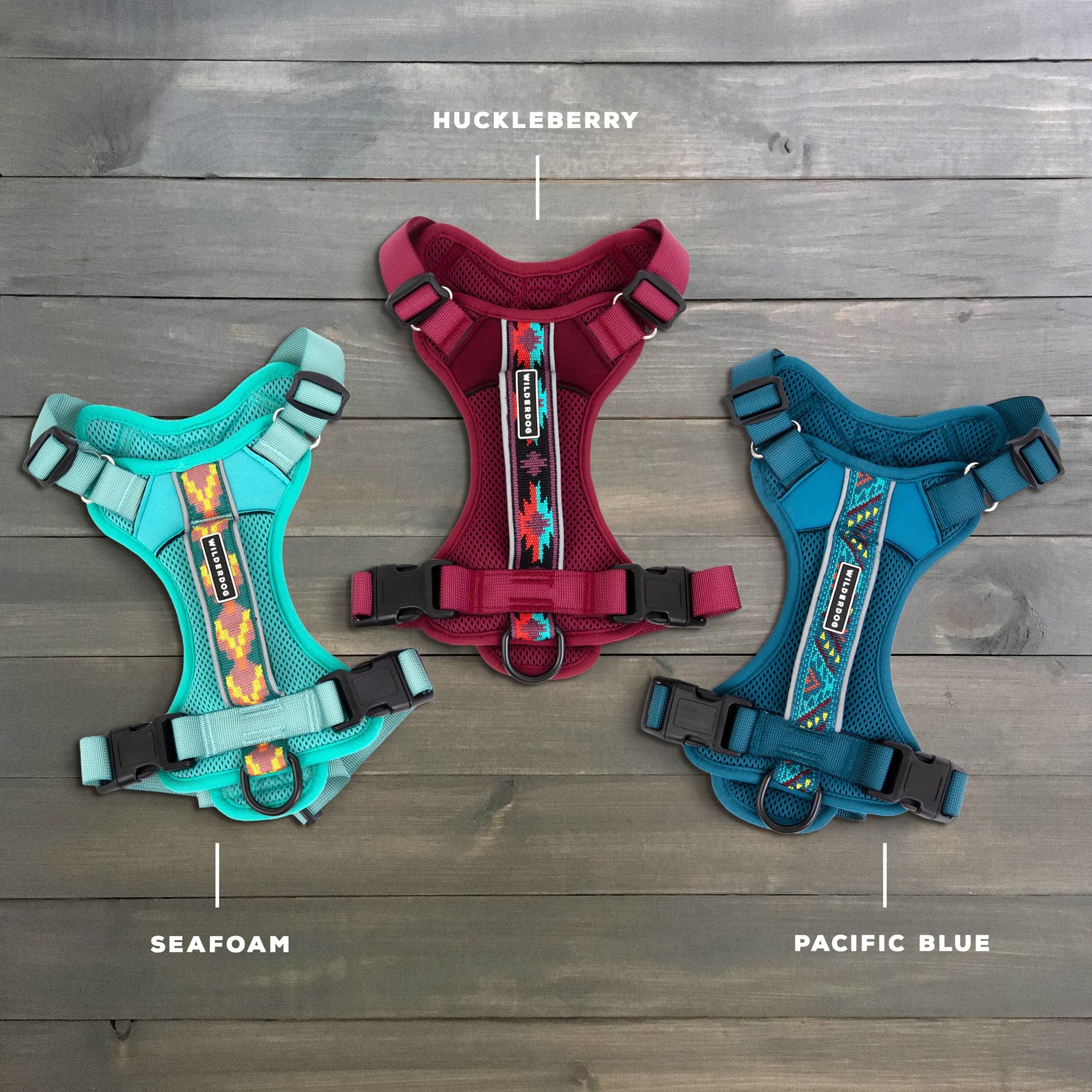 Wilderdog Lightweight Dog Harness With Reflective Straps - Large - Pacific Blue