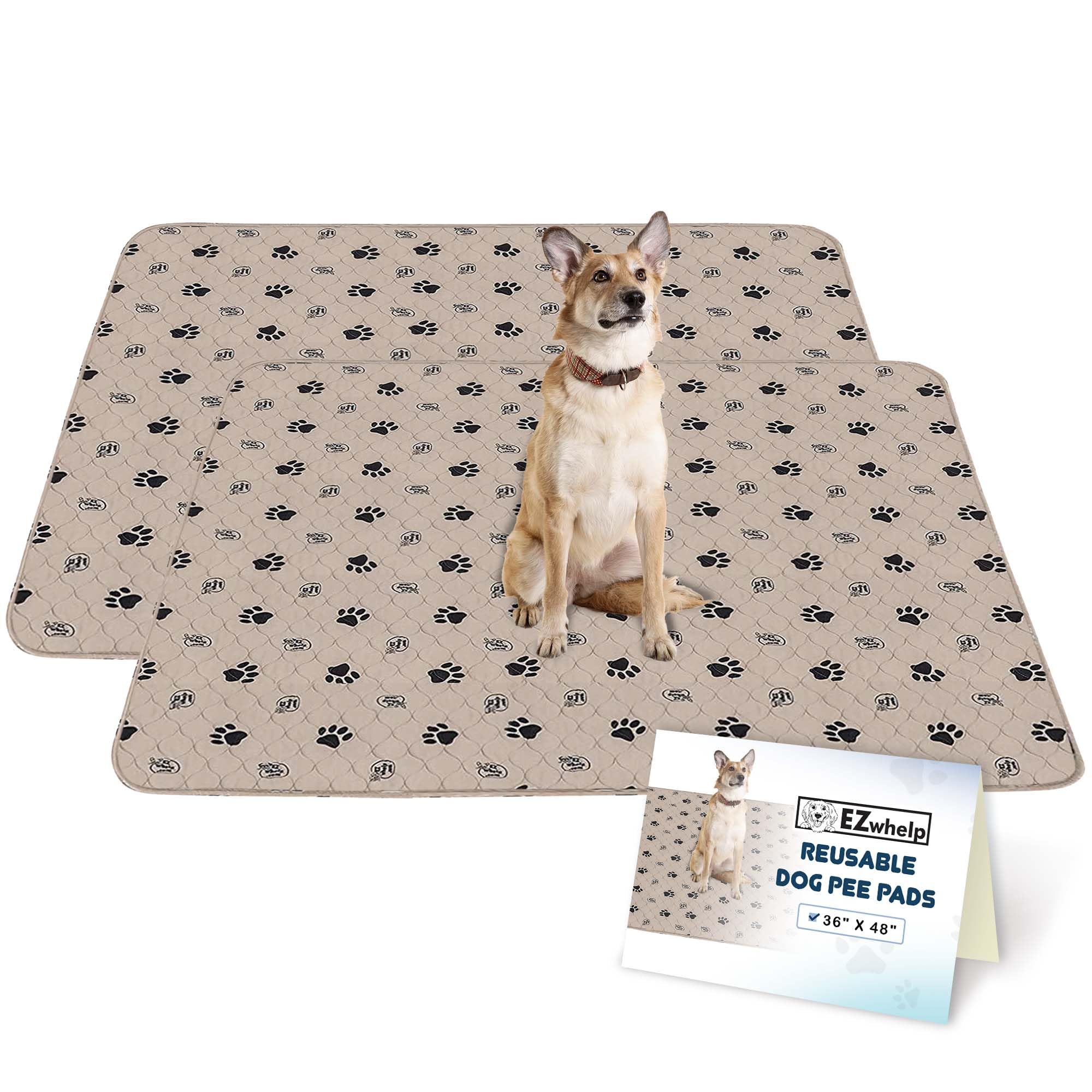 Ezwhelp Reusable Dog Pee Pads, Washable Waterproof Mats For Potty Training Or Whelping Pads, Puppy Pad With Rounded Corners, 36X48 Inch, 2 Pack