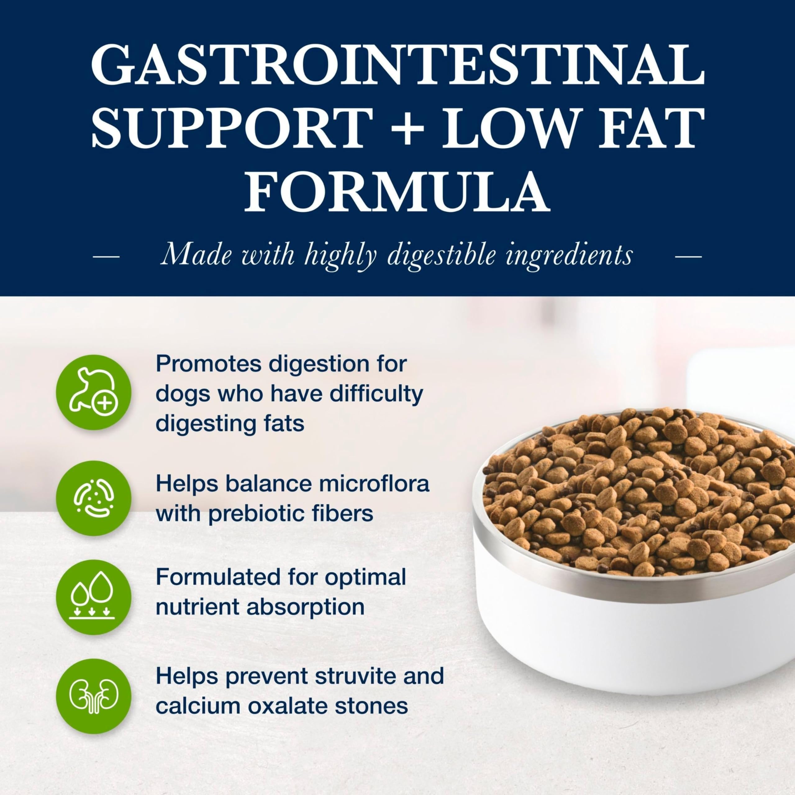 Blue Buffalo GI Low Fat Dry Dog Food, Whitefish, 6-lb Bag, Veterinarian Prescription Required