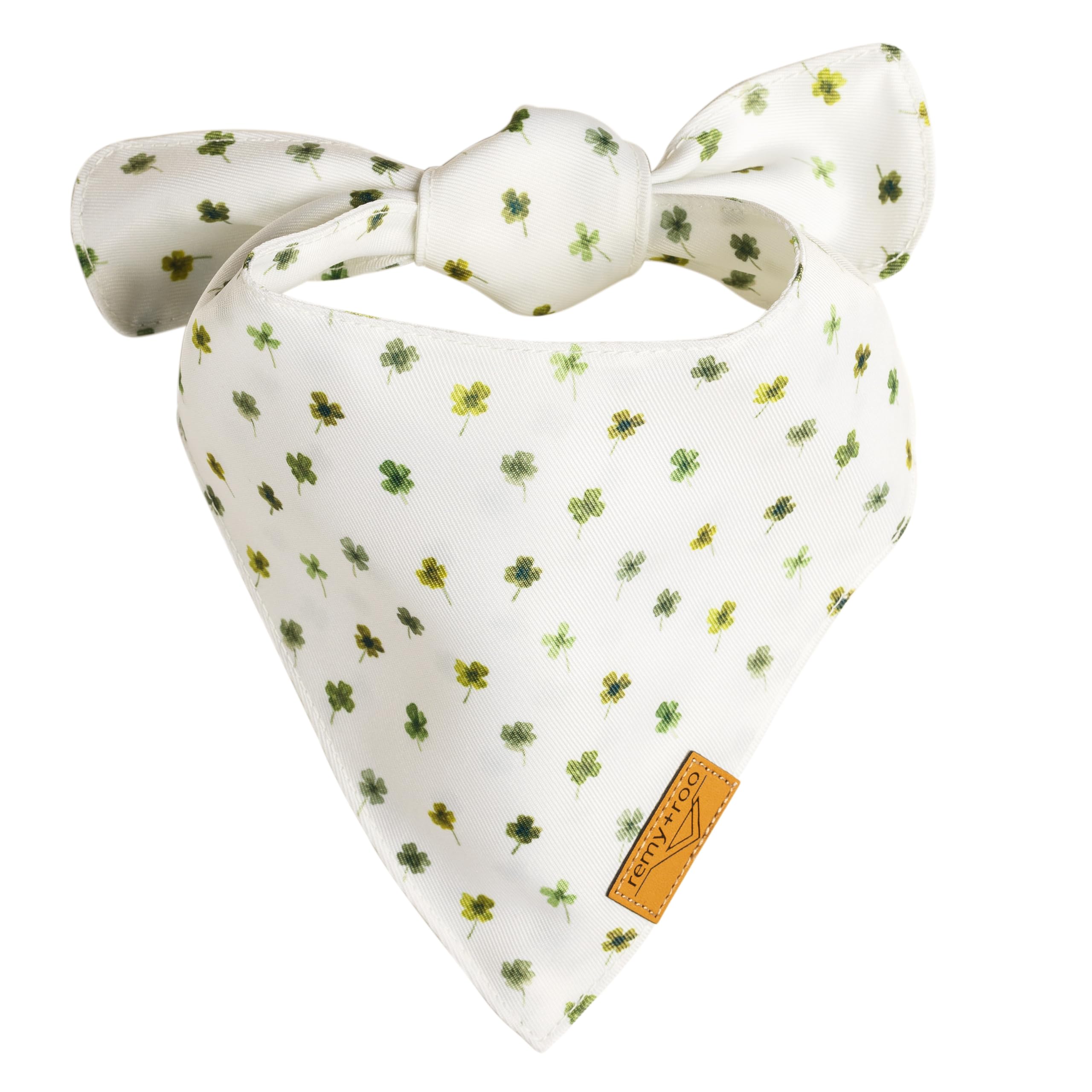 Remy+Roo Small Dog Bandanas - 2 Pack Lucky Set | Premium Durable Adjustable Polyester Fabric | Patented Shape Boy & Girl Dog Ban