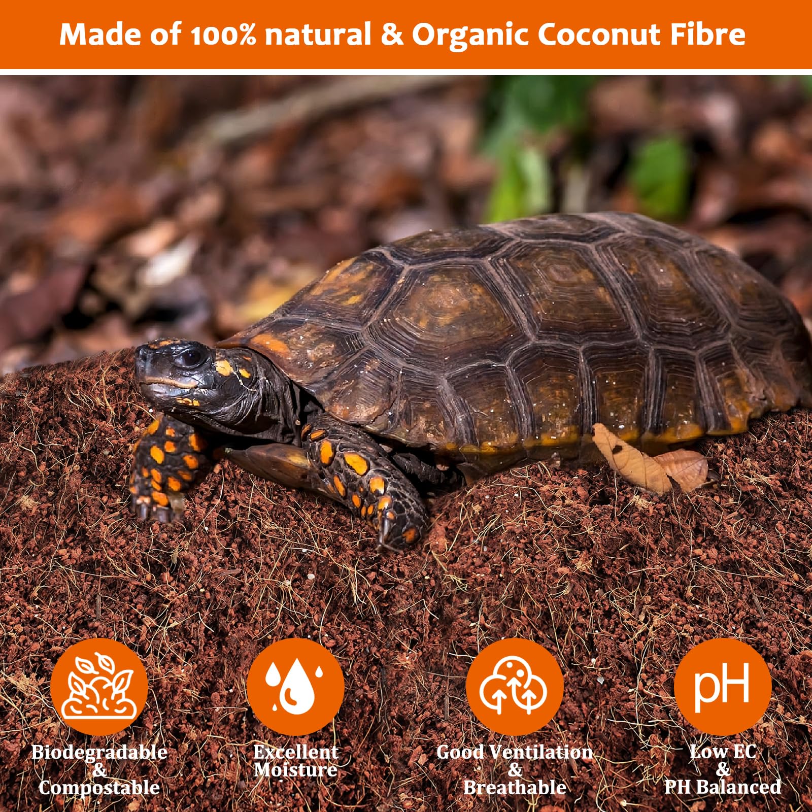 Riare 2 Pack Natural Coconut Fiber Substrate For Reptile- Premium Compressed Coconut Husk Terrarium Bedding For Reptile, Tortois