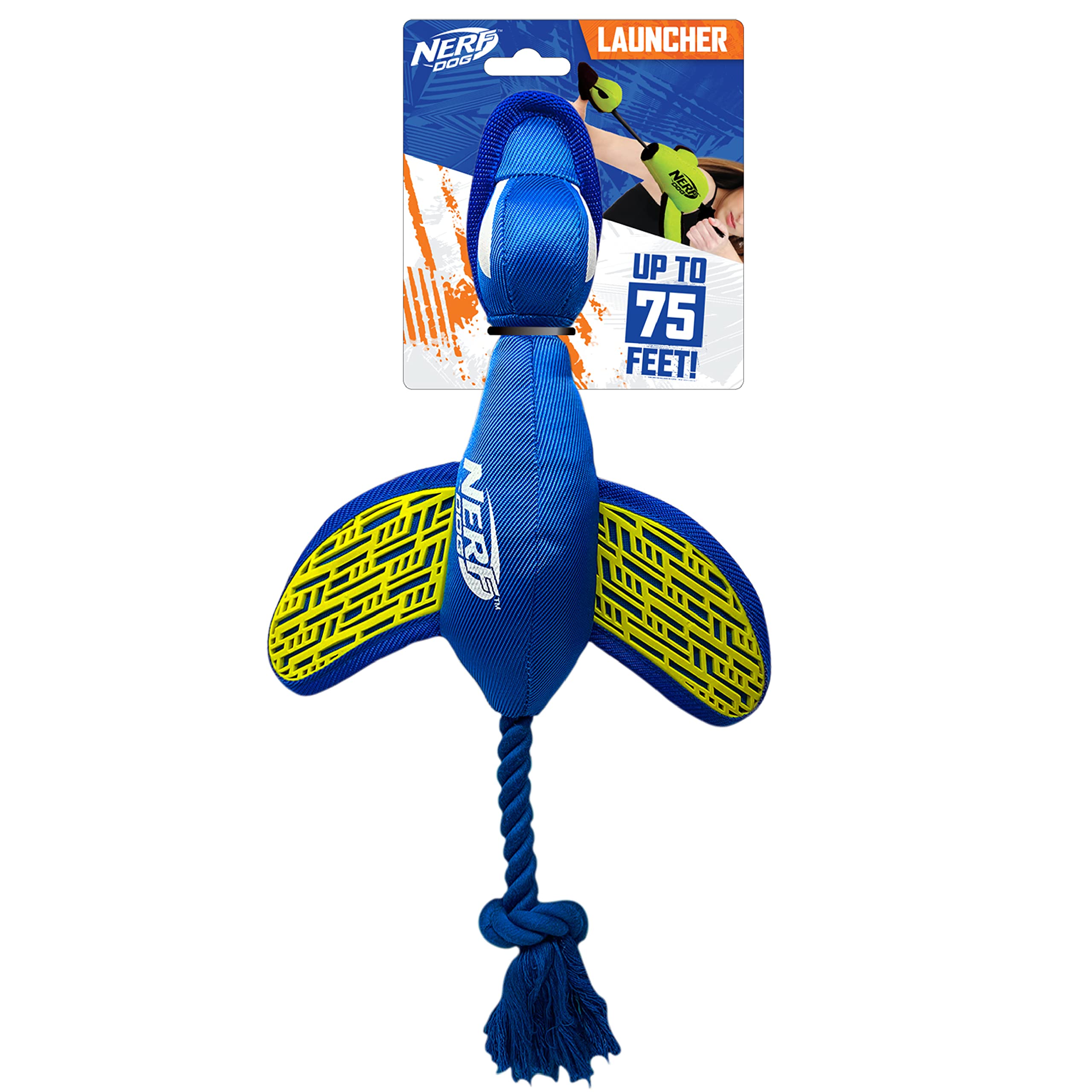 Nerf Dog Large Nylon Launching Duck/Blue/Green