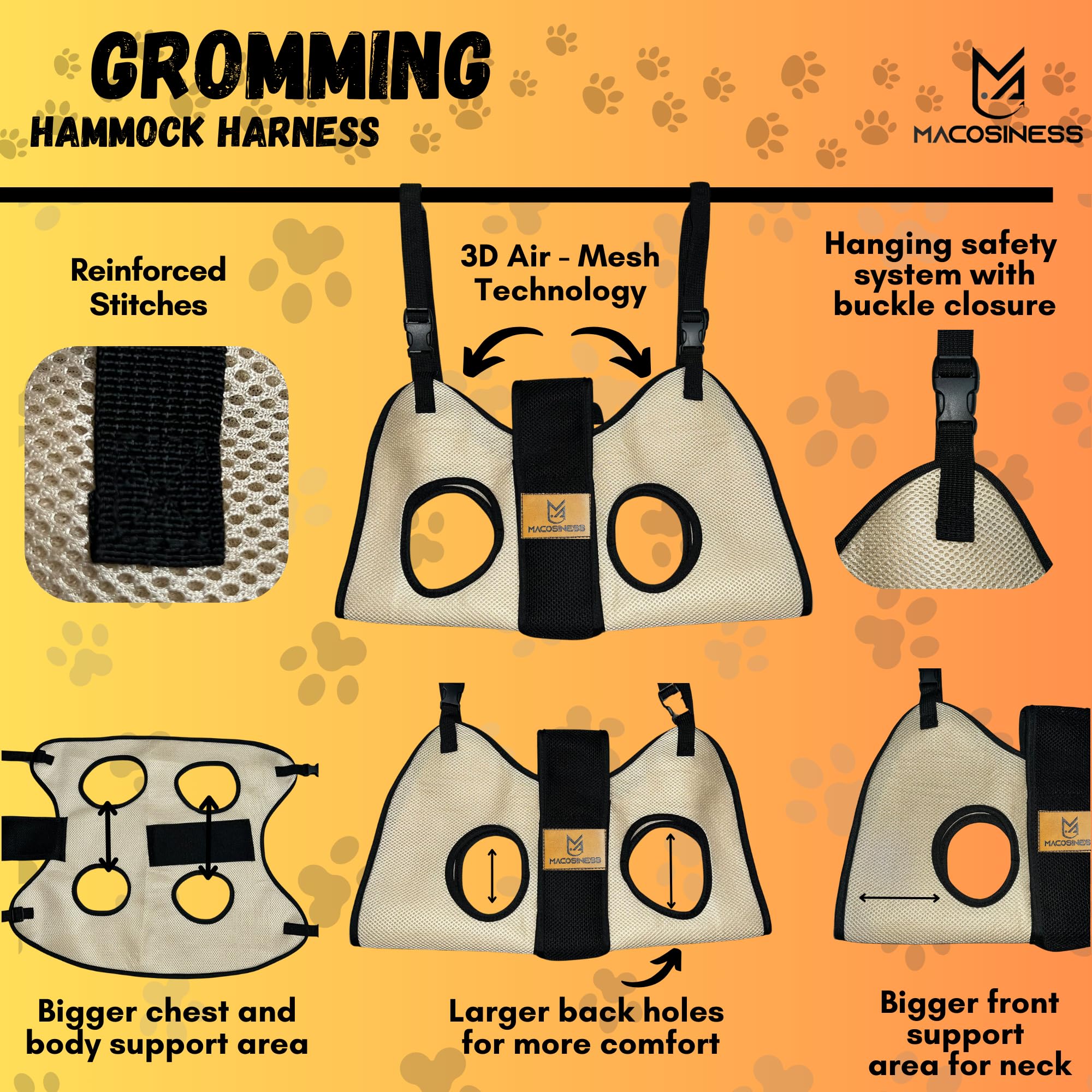 2025 2-In-1 - Dog Grooming Hammock - Dog Sling - Dog Grooming Harness - Dog Slings For Small Dogs - Dog Hammock For Nail Trim -