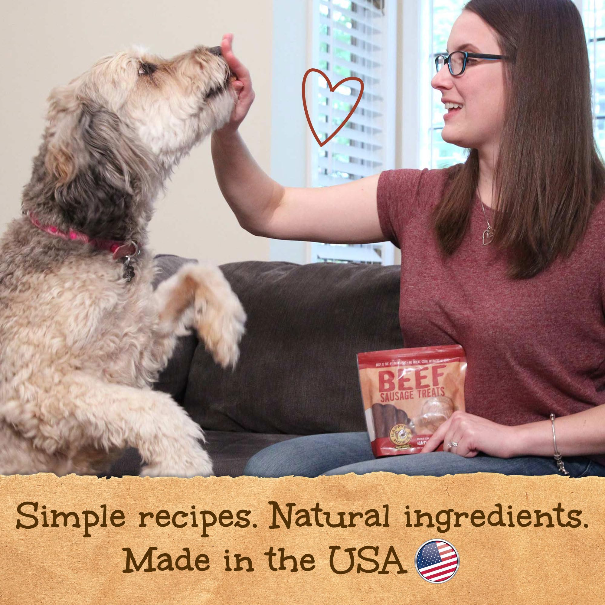 Happy Howies Sausage Treats - Healthy Chewy Dog Treats, Flavorful, Slow Cooked, Natural Ingredients, Hormone Free - Turkey, 80