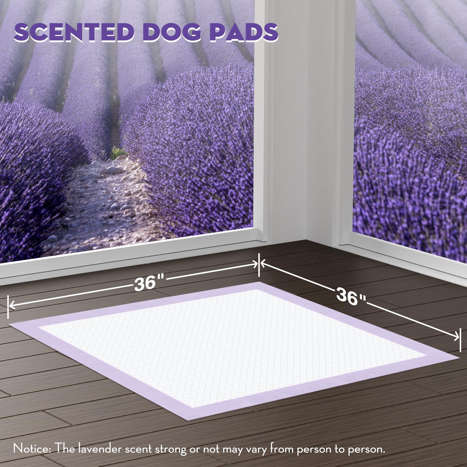 CROCI Dog Pads Lavender Scented 36x36in XXL Pee Pads with Odor Eliminating, Potty Pads Thicken Super Absorbent Up to 11 Cups Pup