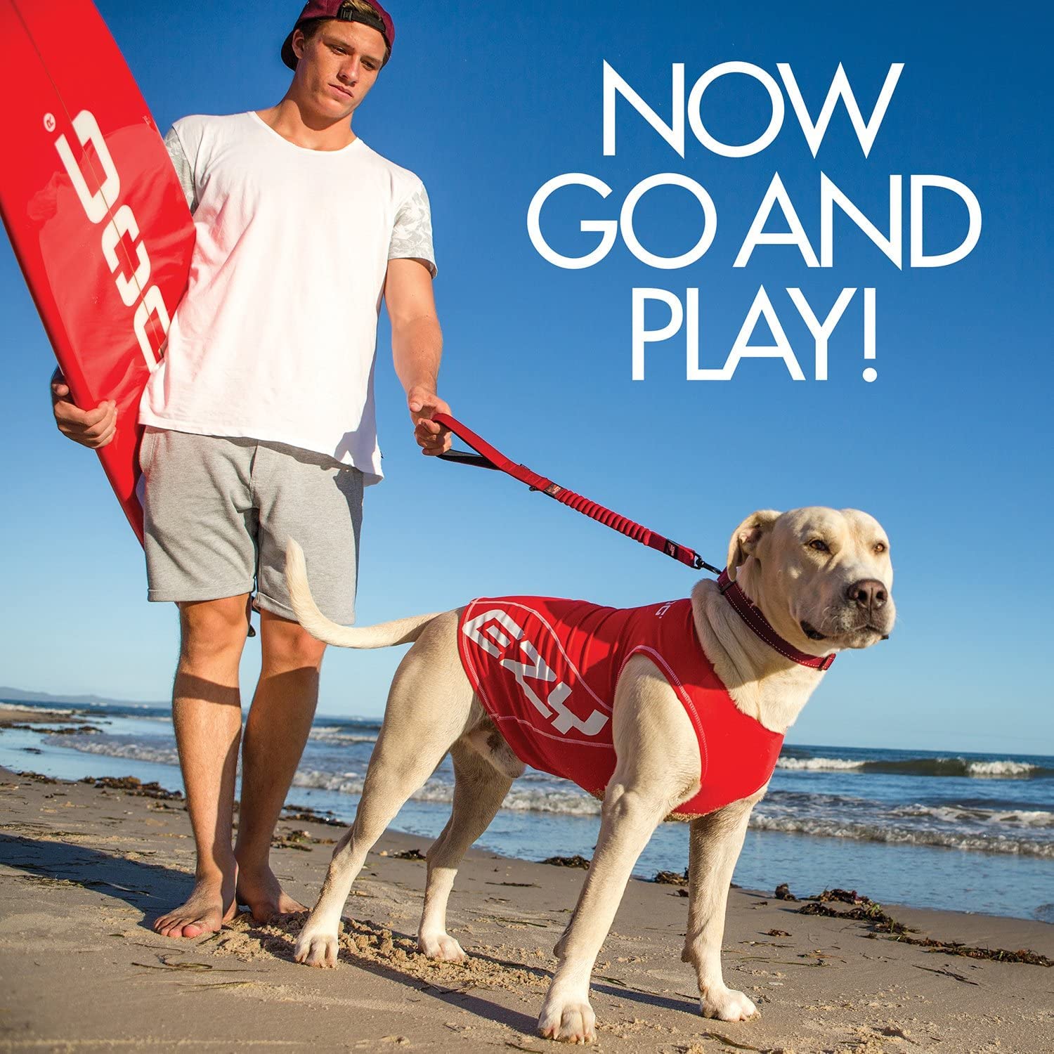 Ezydog Rashguard Vest - Premium Dog Shirt Allowing All-Day Water Use - Tested To Provide 50+ Uv Protection - Innovative Design For A Snug, Comfortable Fit (X-Large, Red)