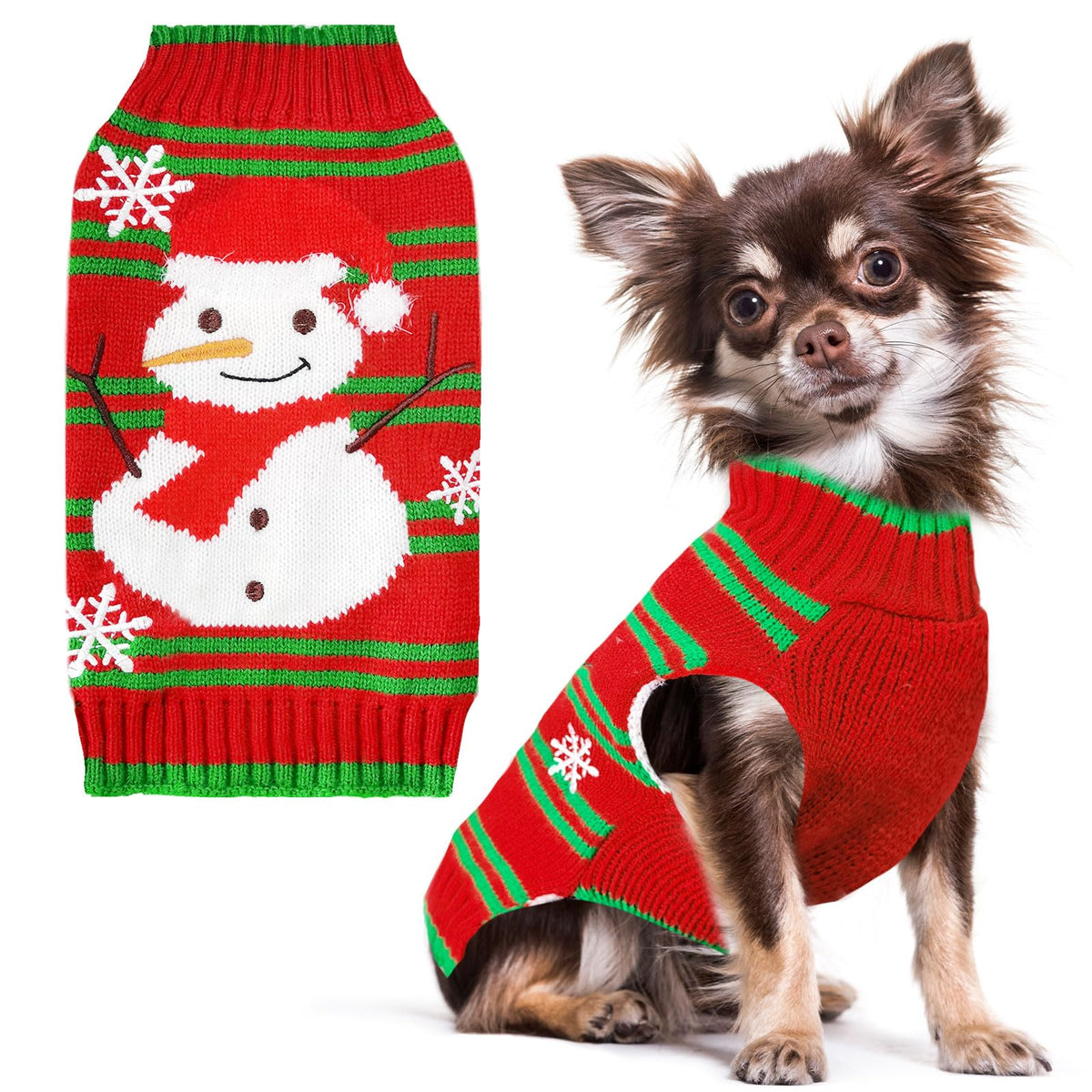 Petcare Dog Christmas Sweater Red Snowman Snowflake Christmas Sweater For Dogs Cats Xmas Costume Pet Holiday New Year Fall Winter Small Medium Large Dogs Christmas Clothes Vest Pullover Outfits,Xxl