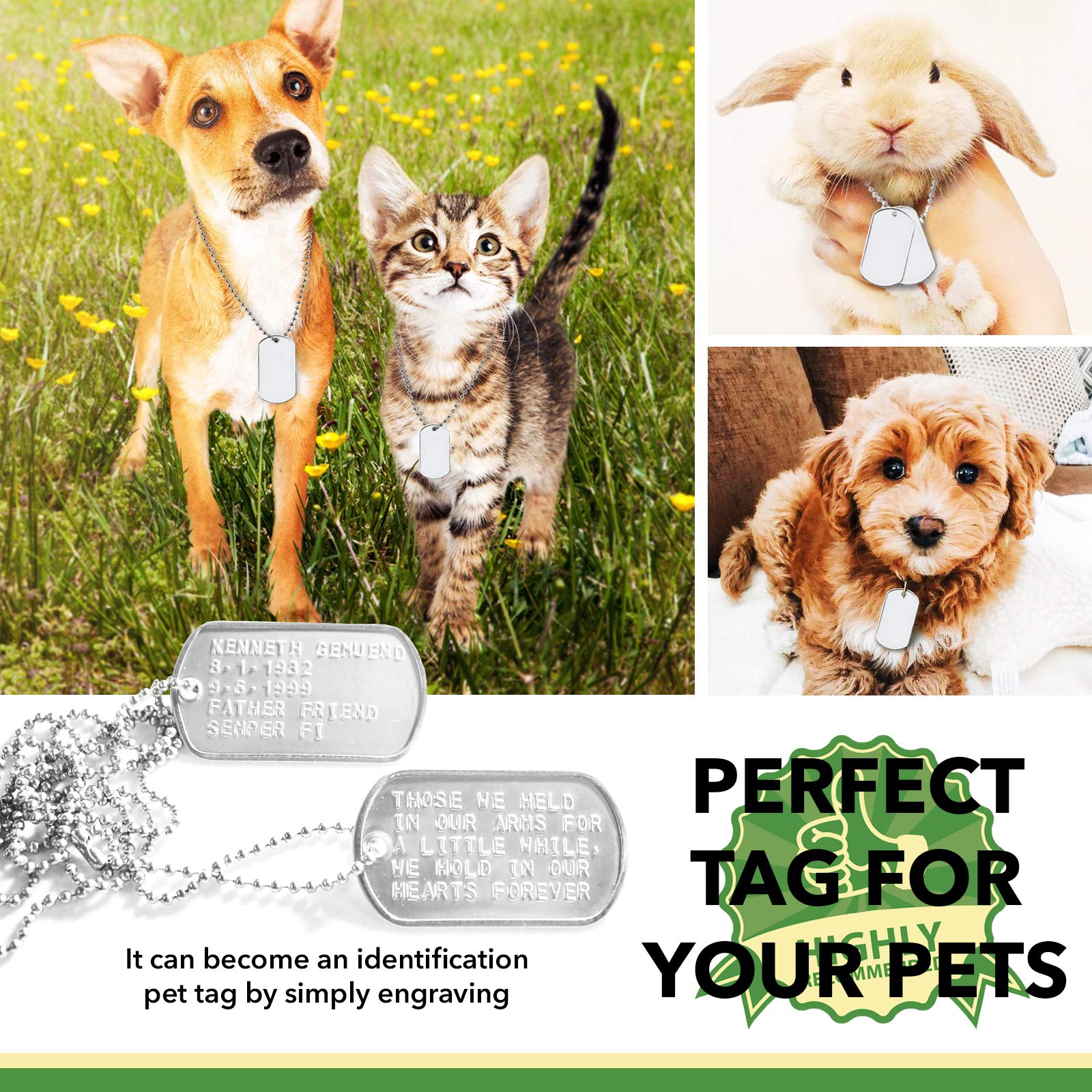 Youdepot Stainless Steel Pet ID Tags,Dog Tag,Personalized Dog Tags and Cat Tags,Dog Tags Personalized, Personalized Dog Tags 100