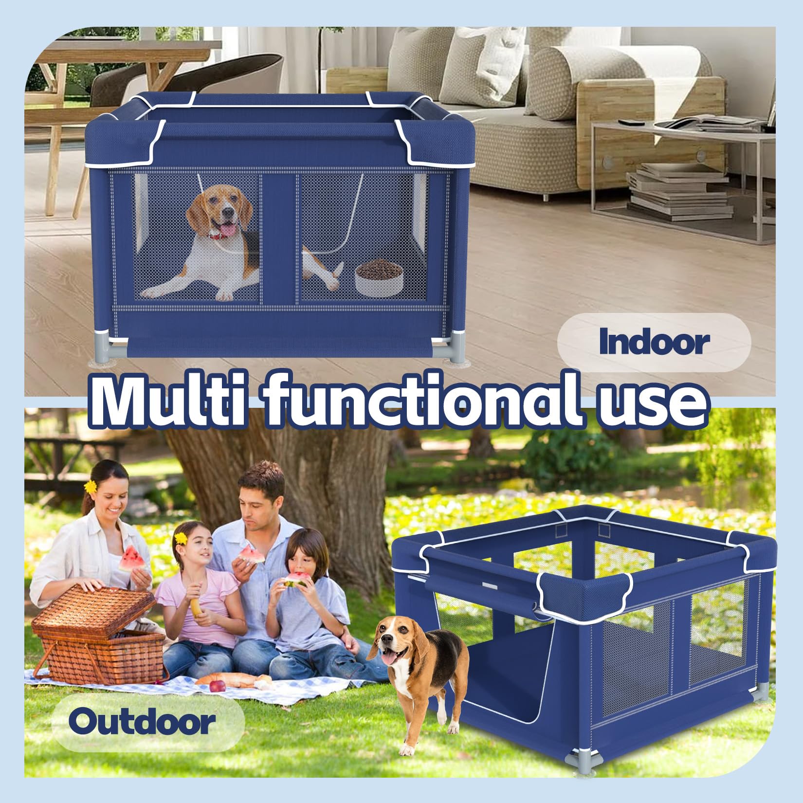 42X42X26 Inches Dog Playpens,Puppy Playpen With Gate For Puppies Or Small Dogs, Dog Fence Pet Playpen For Indoor & Outdoor