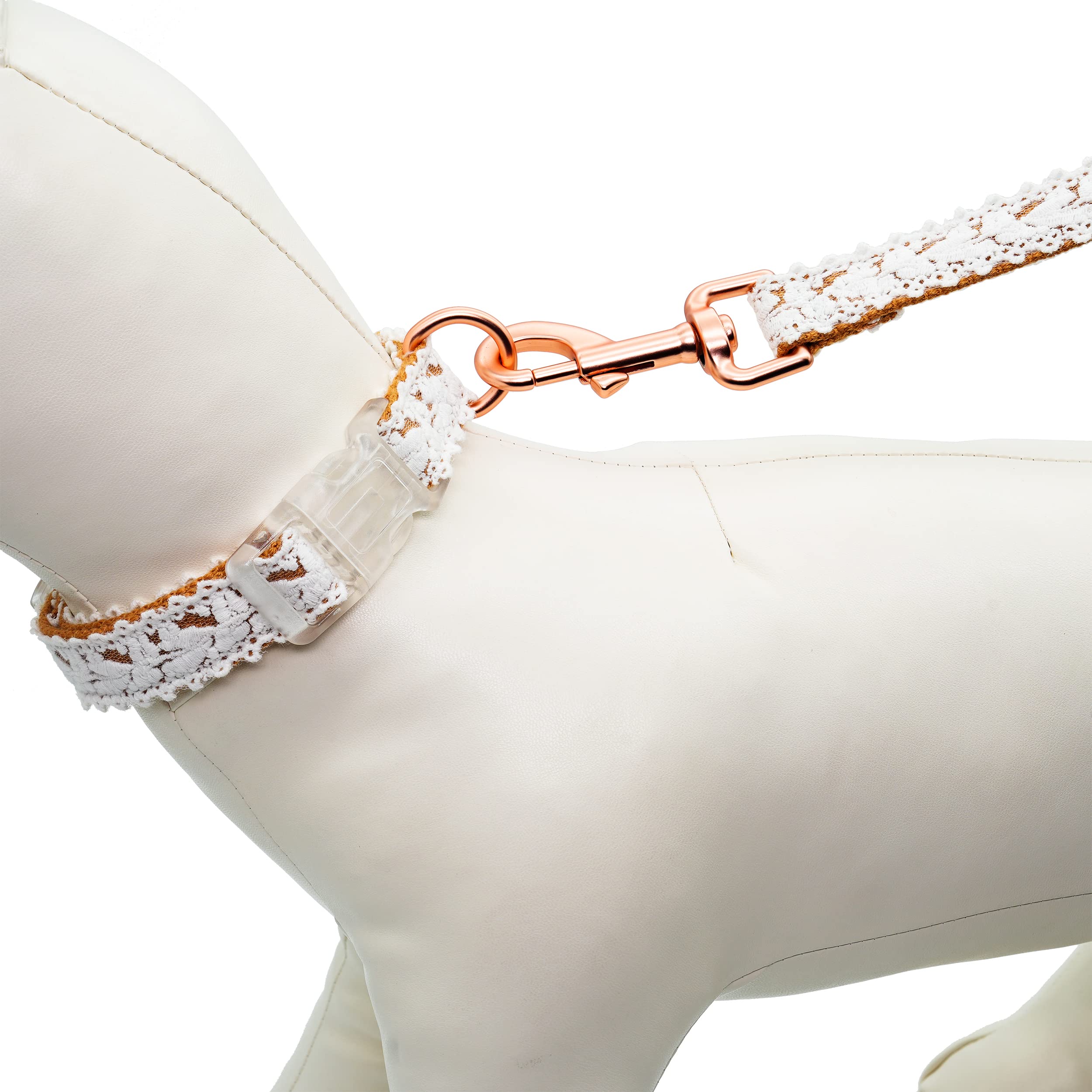 Dog Leash Cotton Lace Handmade 4-5 Ft Adjustable Comfortable Unique Leashes For Small Medium Large Dogs Brown Single