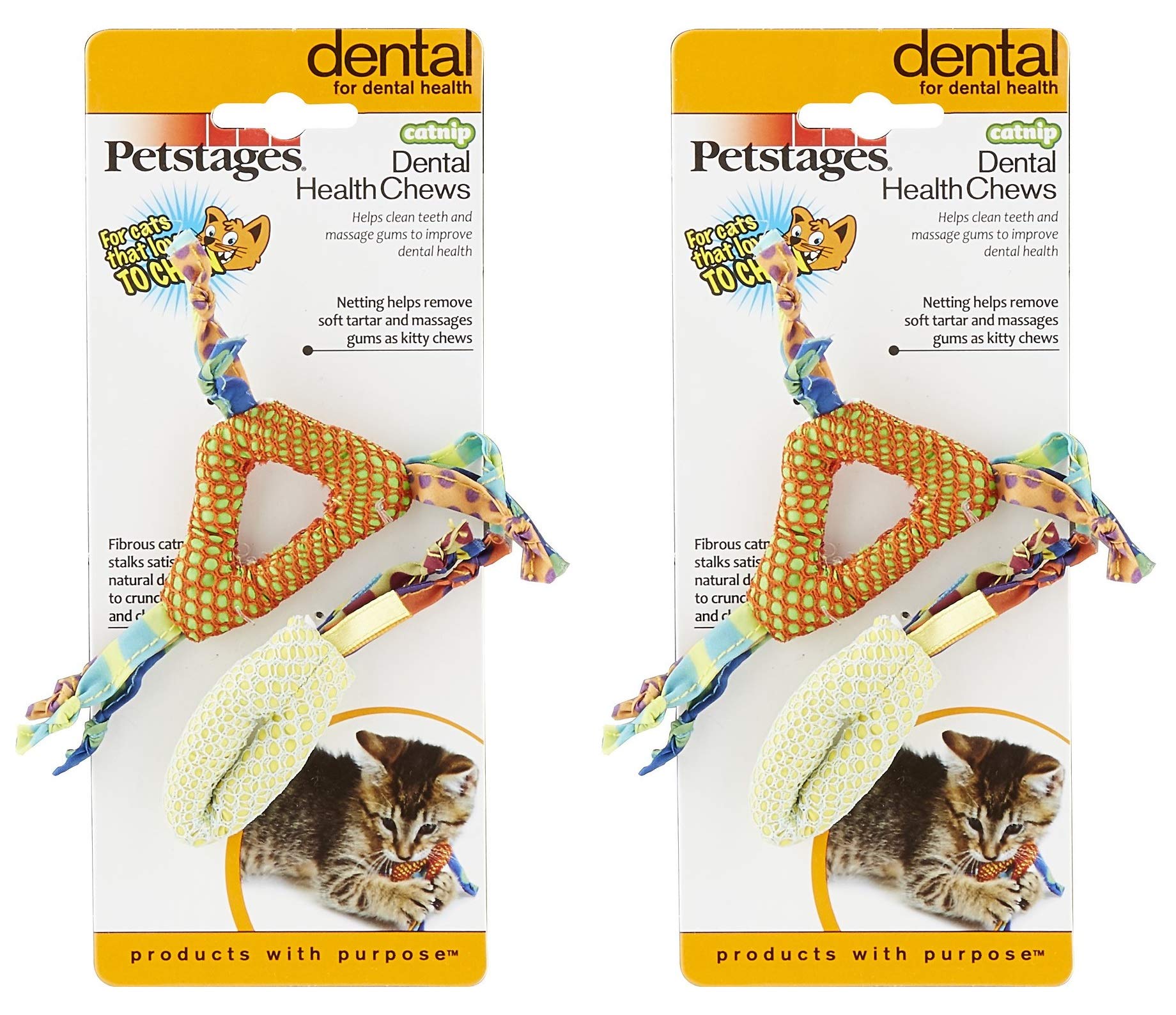 Petstages 4 Pack Of Dental Health Pair Chews Cat Toys With Catnip