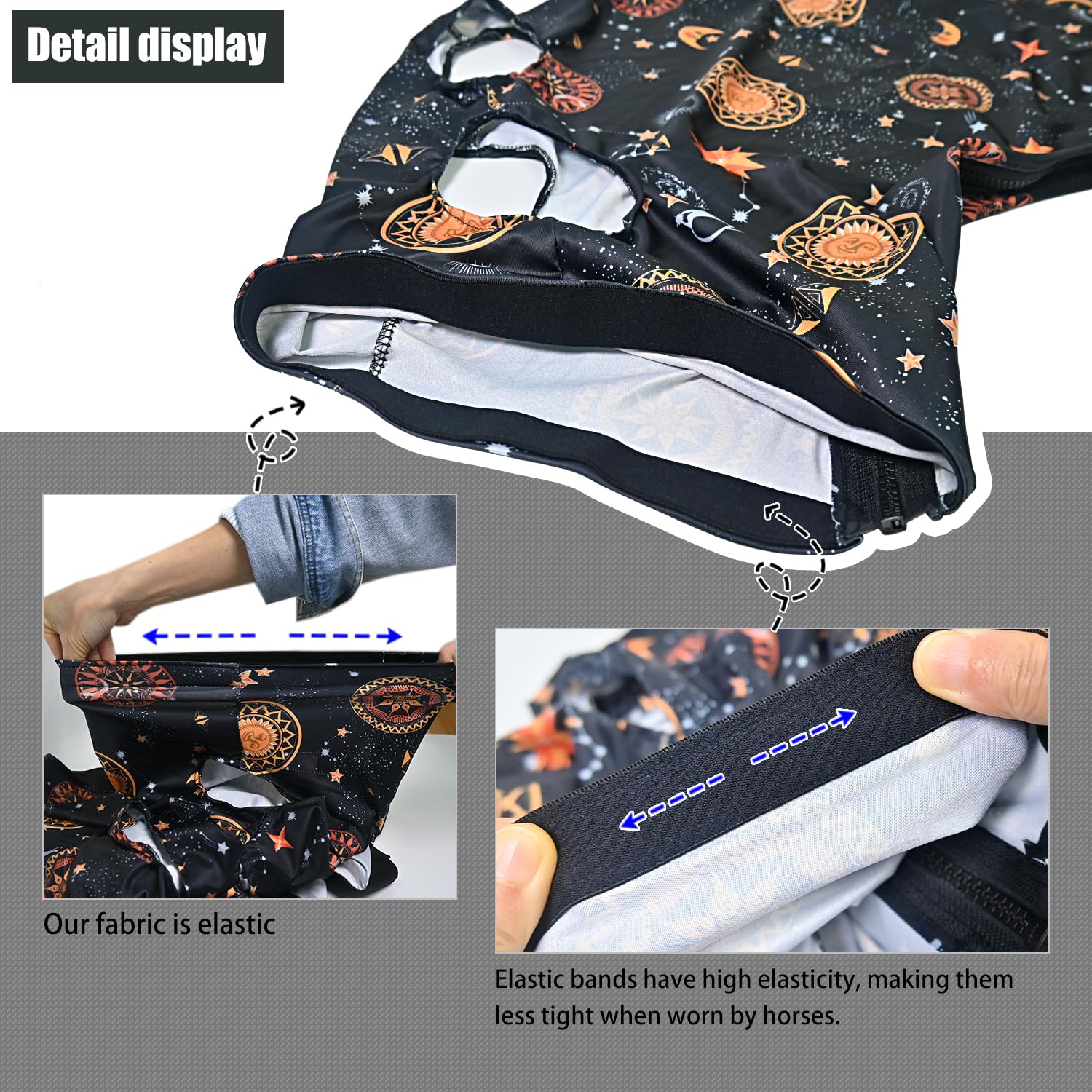 Horse Slicker Hood With Zipper Of 2 Set: Snug Fit, No-Ears Design, And Extra Large Eye Holes For Face, Shoulders, Mane, Chest, A