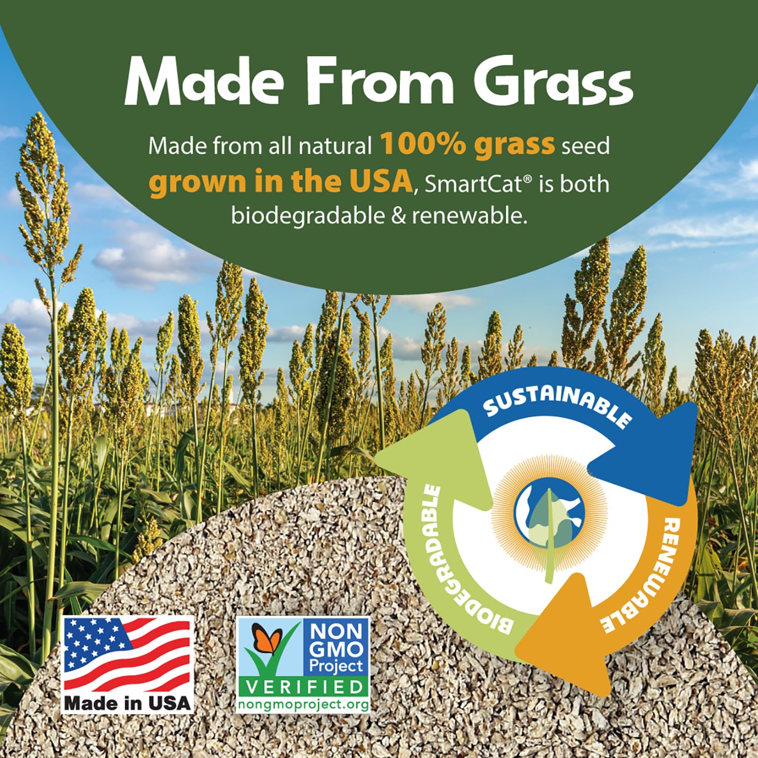 Smartcat All Natural Clumping Cat Litter, 10 Pound (160Oz 1 Pack) - Alternative To Clay And Pellet Litter - Chemical And 99% Dus