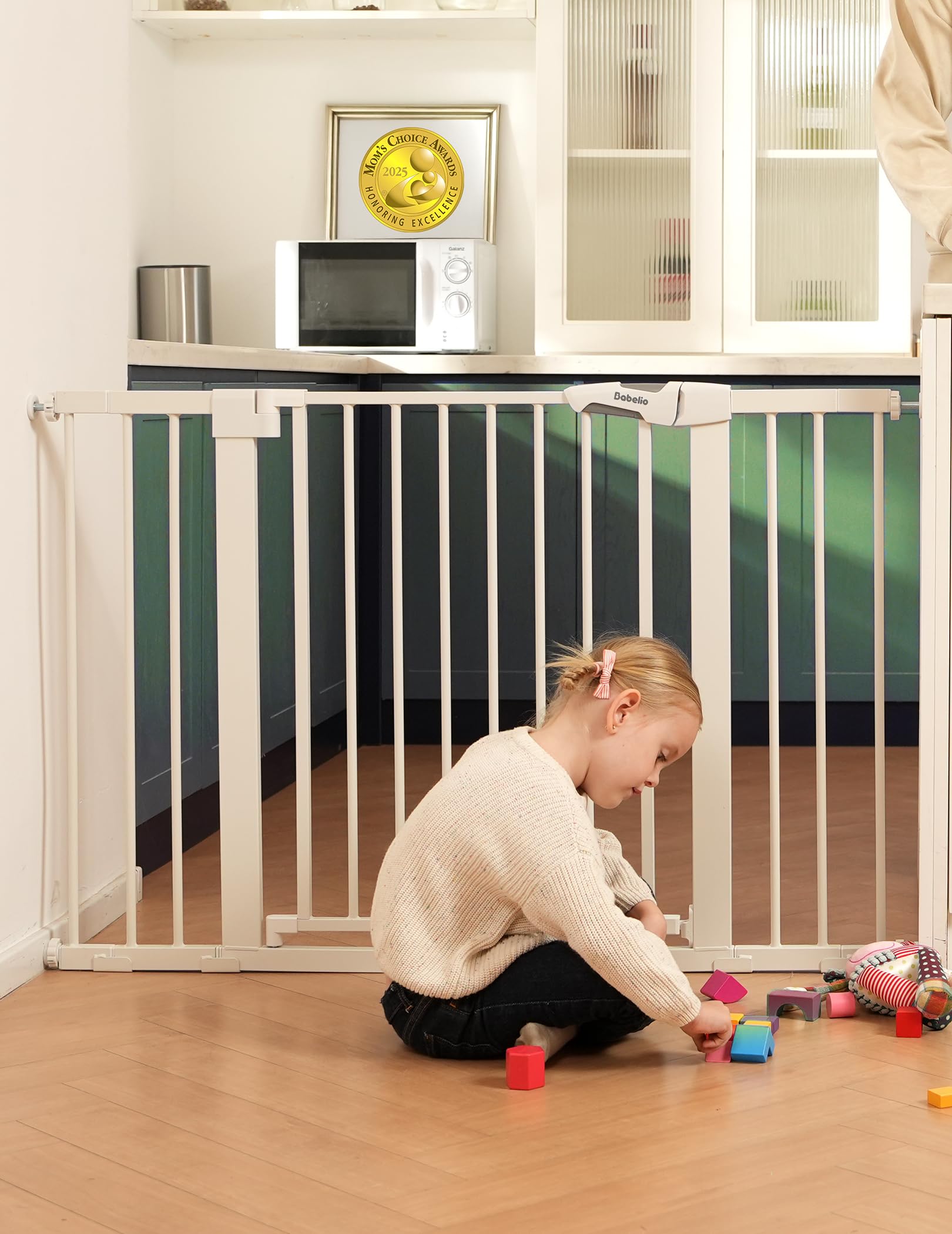 Babelio Baby Gate for Doorways and Stairs, 36 Tall Pet Gate, PressGuard P7 with Auto Close Design, 29-43 Wide Easy Install Press